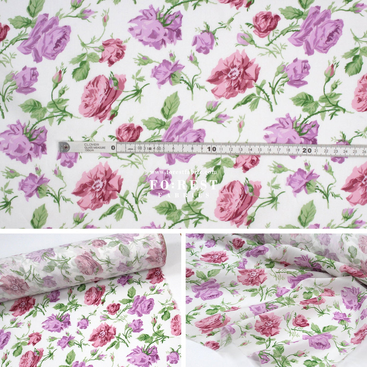 Liberty of London (Organic Fabric) - Painterly Rose Flowers Pink - FO:REST Fabric 布恩堂Liberty fabrictana lawnjapanese fabricykk zipper
