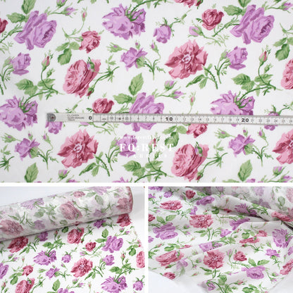 Liberty of London (Organic Fabric) - Painterly Rose Flowers Pink - FO:REST Fabric 布恩堂Liberty fabrictana lawnjapanese fabricykk zipper