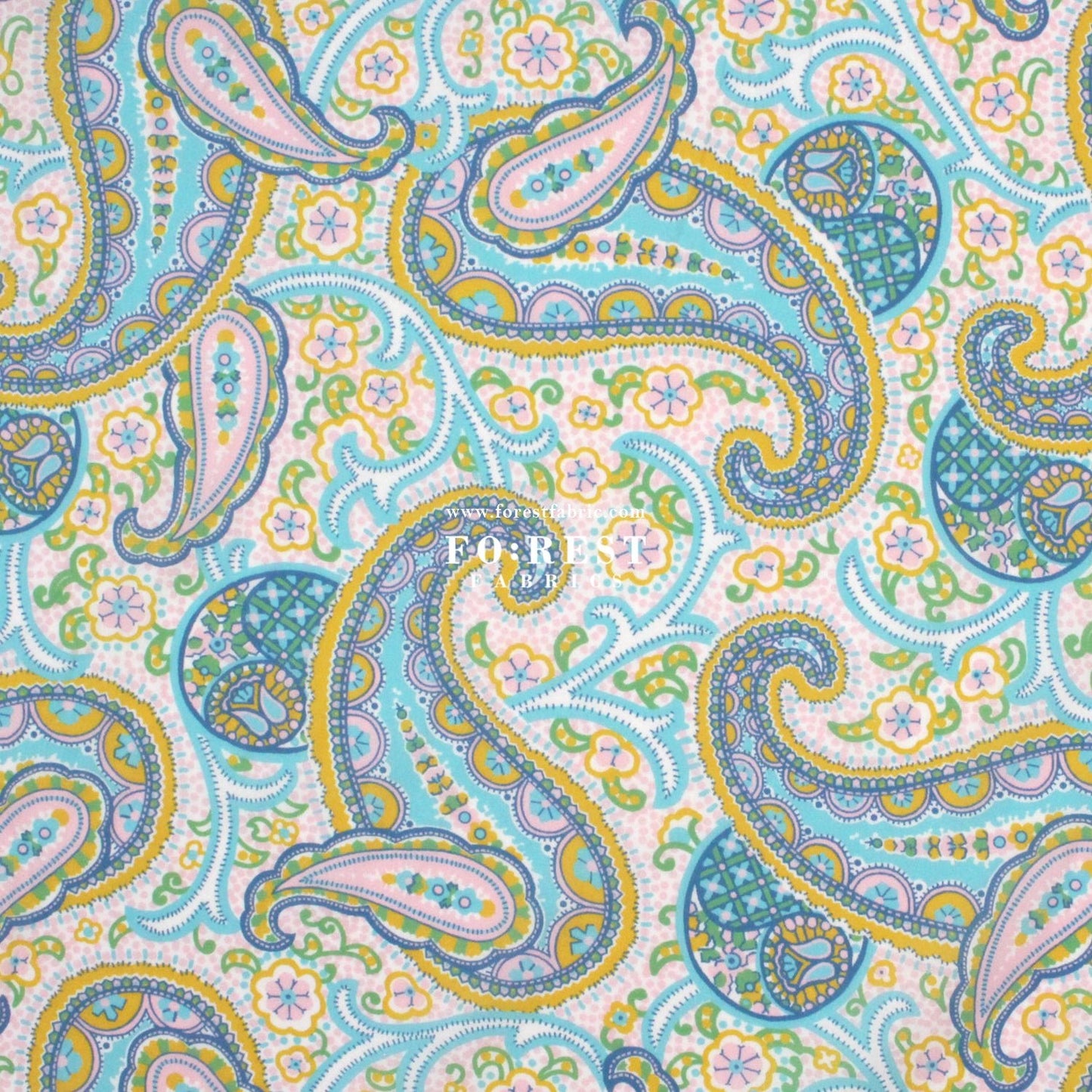 Liberty of London (Organic Fabric) - Pasha's Paisley Green - FO:REST Fabric 布恩堂Liberty fabrictana lawnjapanese fabricykk zipper