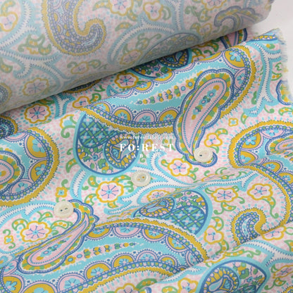 Liberty of London (Organic Fabric) - Pasha's Paisley Green - FO:REST Fabric 布恩堂Liberty fabrictana lawnjapanese fabricykk zipper