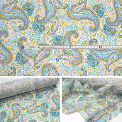 Liberty of London (Organic Fabric) - Pasha's Paisley Green - FO:REST Fabric 布恩堂Liberty fabrictana lawnjapanese fabricykk zipper