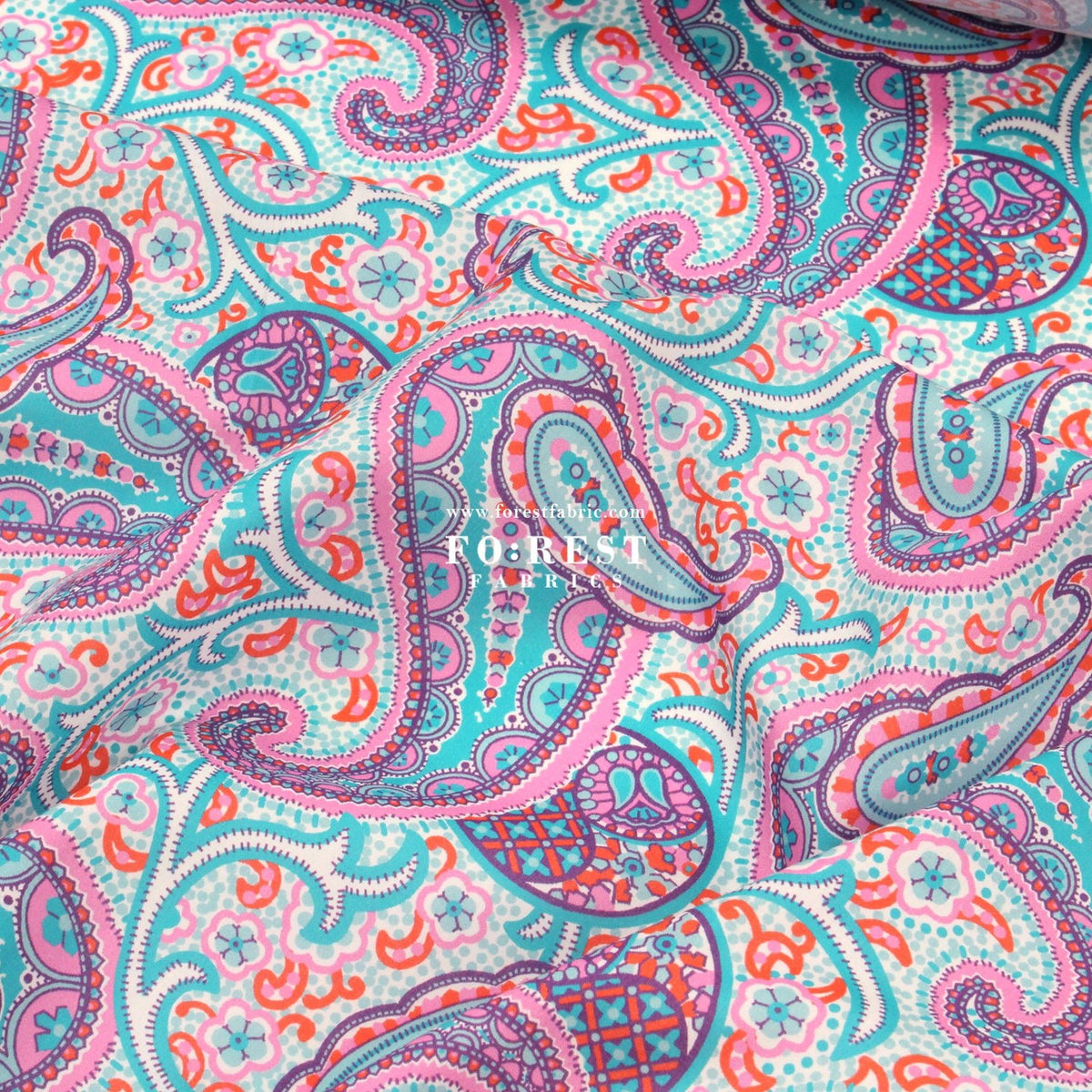 Liberty of London (Organic Fabric) - Pasha's Paisley Red - FO:REST Fabric 布恩堂Liberty fabrictana lawnjapanese fabricykk zipper