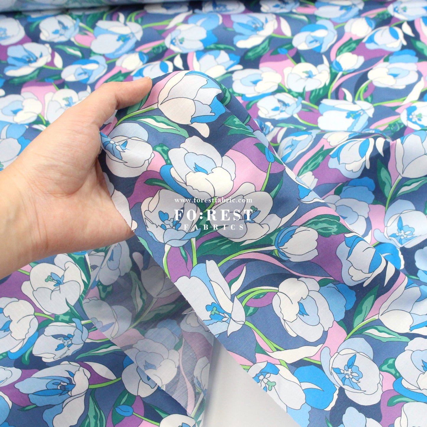 Liberty of London (Organic Tana Lawn Cotton Fabric) - Alberta Tulip B - FO:REST Fabric 布恩堂Liberty fabrictana lawnjapanese fabricykk zipper