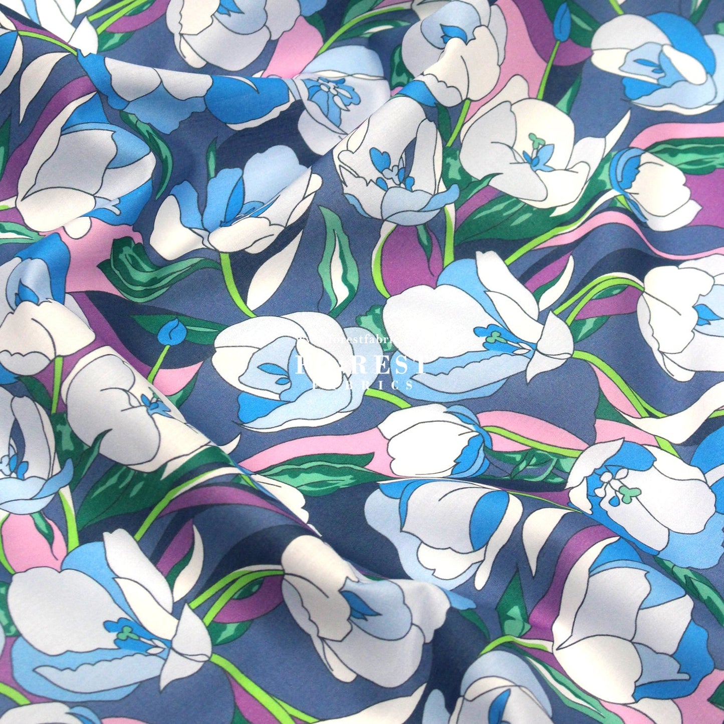 Liberty of London (Organic Tana Lawn Cotton Fabric) - Alberta Tulip B - FO:REST Fabric 布恩堂Liberty fabrictana lawnjapanese fabricykk zipper