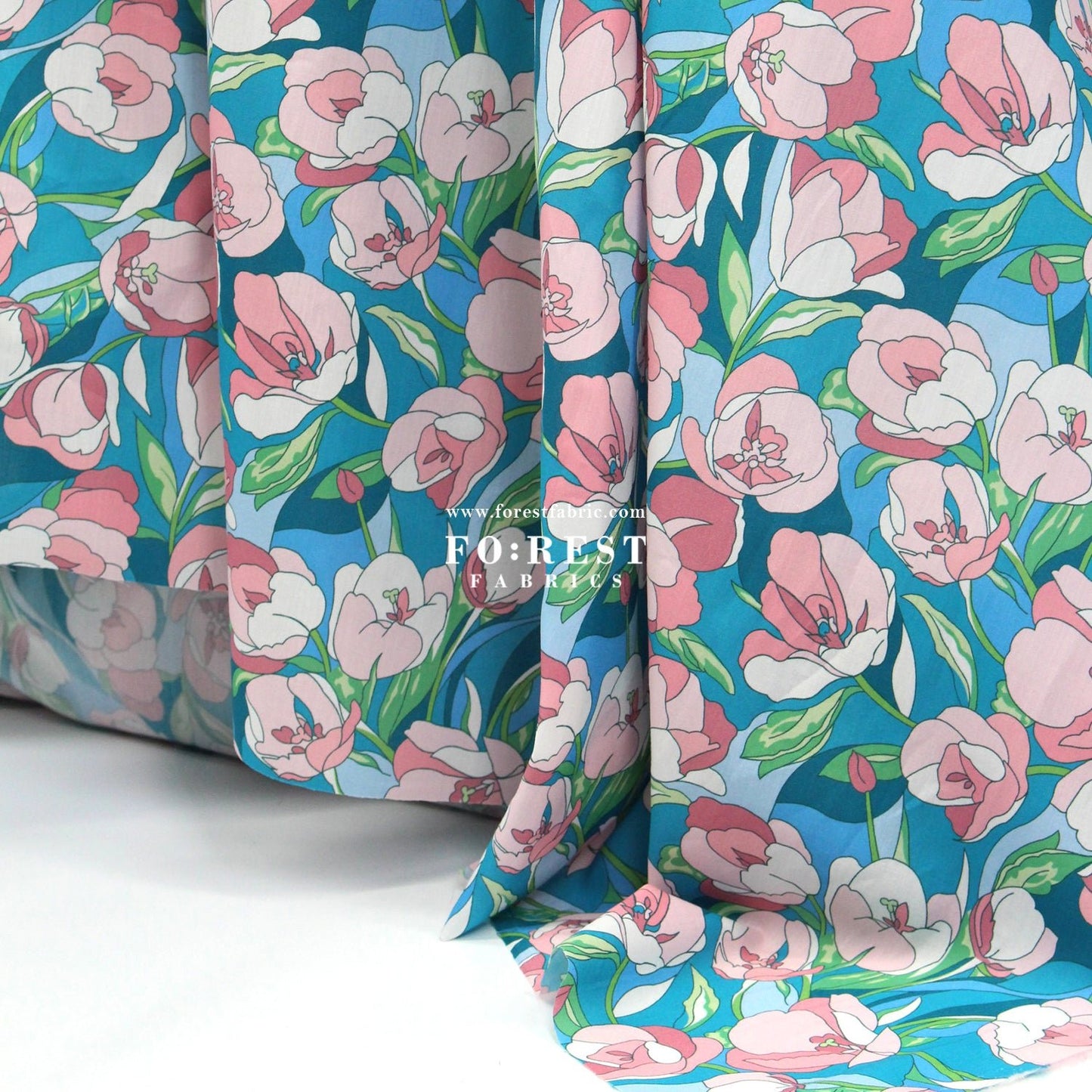 Liberty of London (Organic Tana Lawn Cotton Fabric) - Alberta Tulip C - FO:REST Fabric 布恩堂Liberty fabrictana lawnjapanese fabricykk zipper