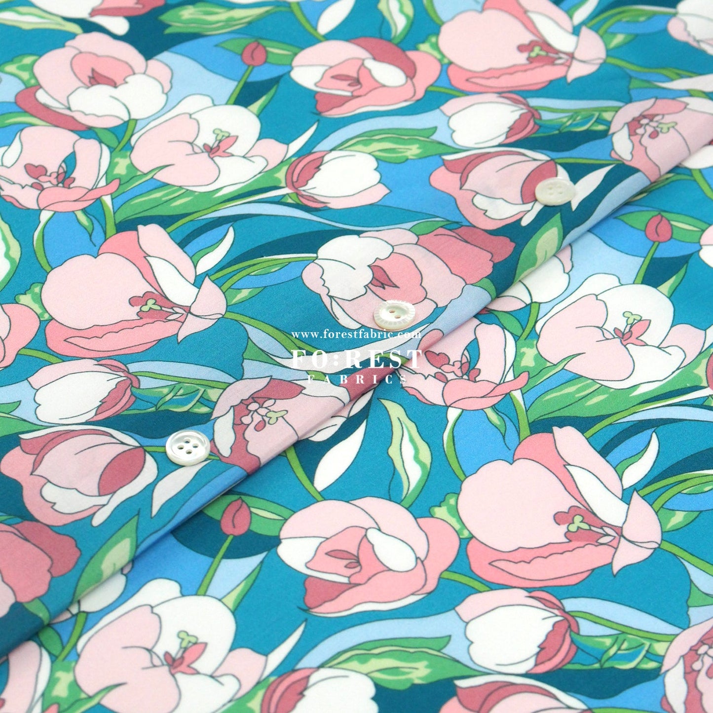 Liberty of London (Organic Tana Lawn Cotton Fabric) - Alberta Tulip C - FO:REST Fabric 布恩堂Liberty fabrictana lawnjapanese fabricykk zipper
