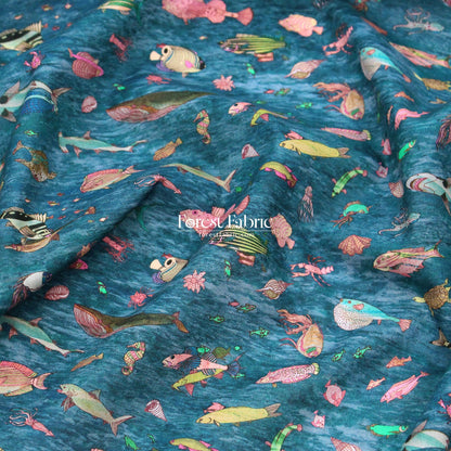 Liberty of London (Organic Tana Lawn Cotton Fabric) - Brian’s Aquarium - FO:REST Fabric 布恩堂Liberty fabrictana lawnjapanese fabricykk zipper