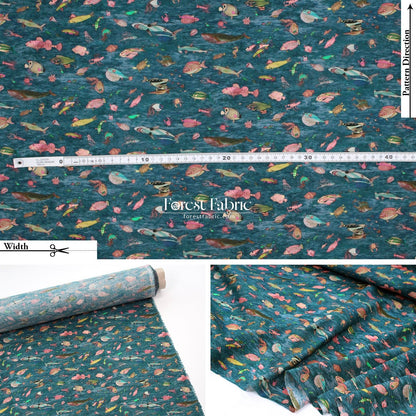 Liberty of London (Organic Tana Lawn Cotton Fabric) - Brian’s Aquarium - FO:REST Fabric 布恩堂Liberty fabrictana lawnjapanese fabricykk zipper