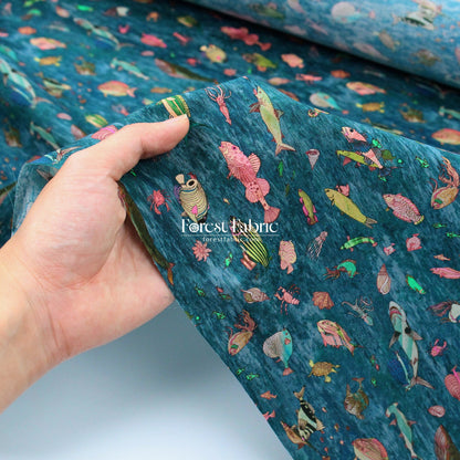 Liberty of London (Organic Tana Lawn Cotton Fabric) - Brian’s Aquarium - FO:REST Fabric 布恩堂Liberty fabrictana lawnjapanese fabricykk zipper