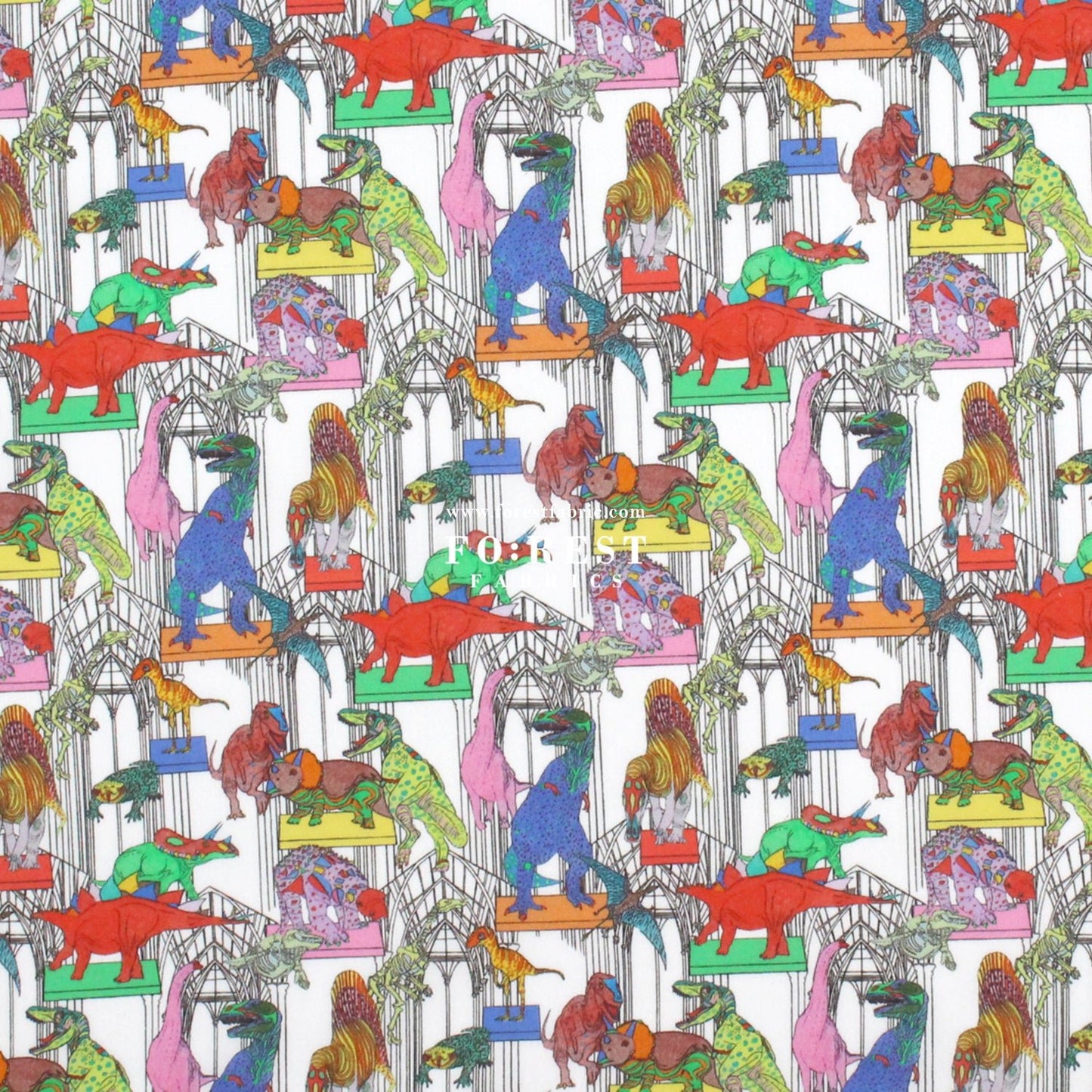 Liberty of London (Organic Tana Lawn Cotton Fabric) - Claws Roars N Dinosaur C - FO:REST Fabric 布恩堂Liberty fabrictana lawnjapanese fabricykk zipper