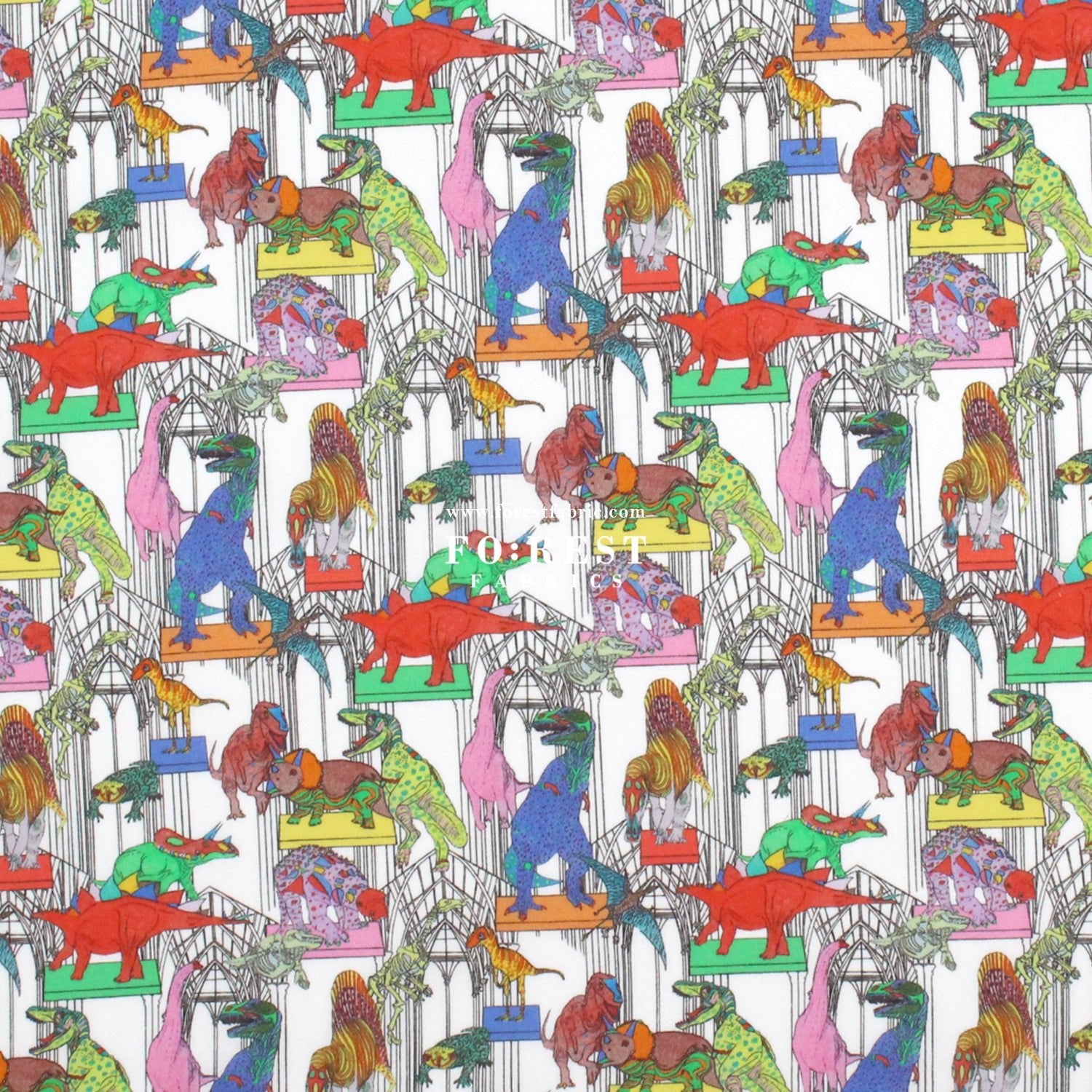 Liberty of London (Organic Tana Lawn Cotton Fabric) - Claws Roars N Dinosaur C - FO:REST Fabric 布恩堂Liberty fabrictana lawnjapanese fabricykk zipper