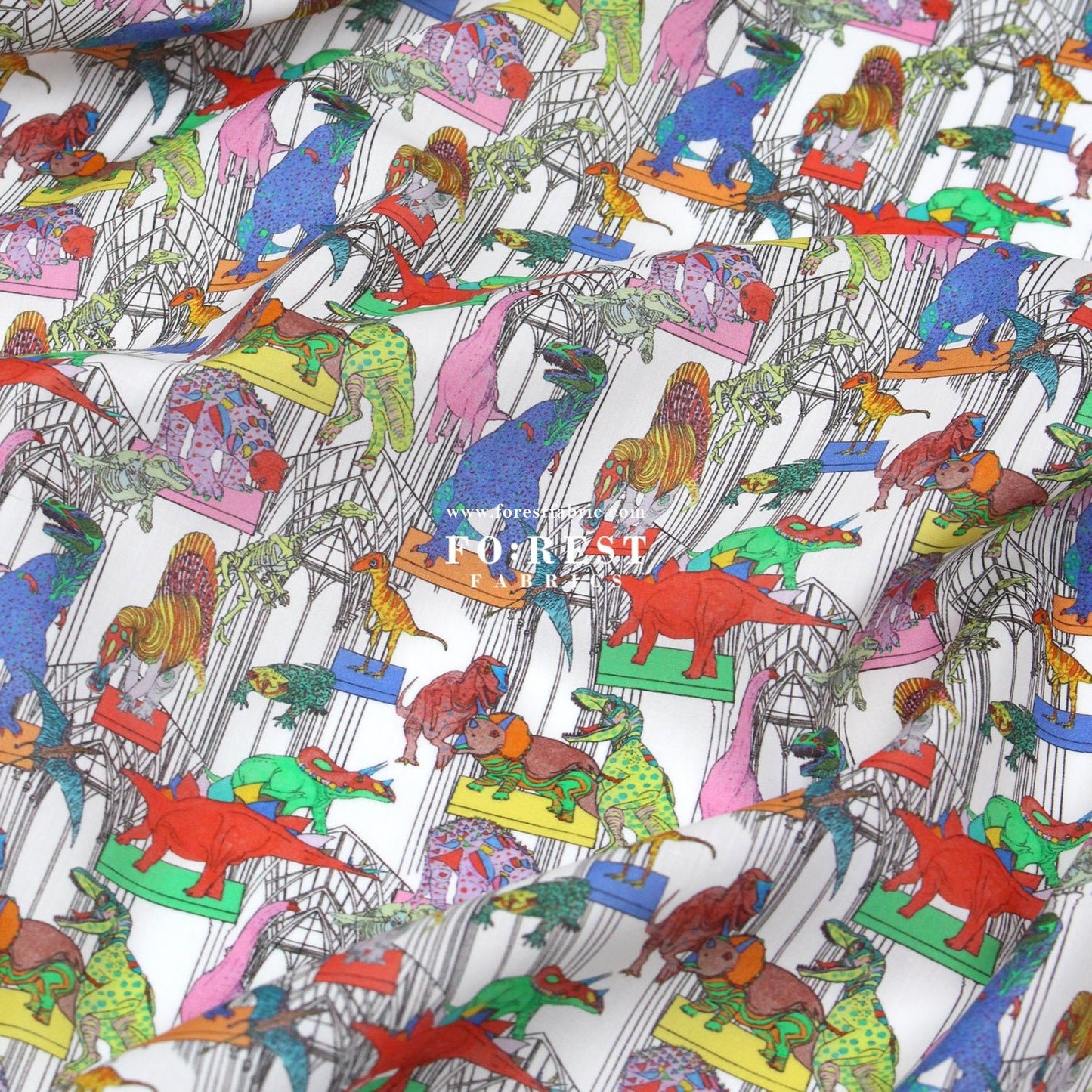 Liberty of London (Organic Tana Lawn Cotton Fabric) - Claws Roars N Dinosaur C - FO:REST Fabric 布恩堂Liberty fabrictana lawnjapanese fabricykk zipper