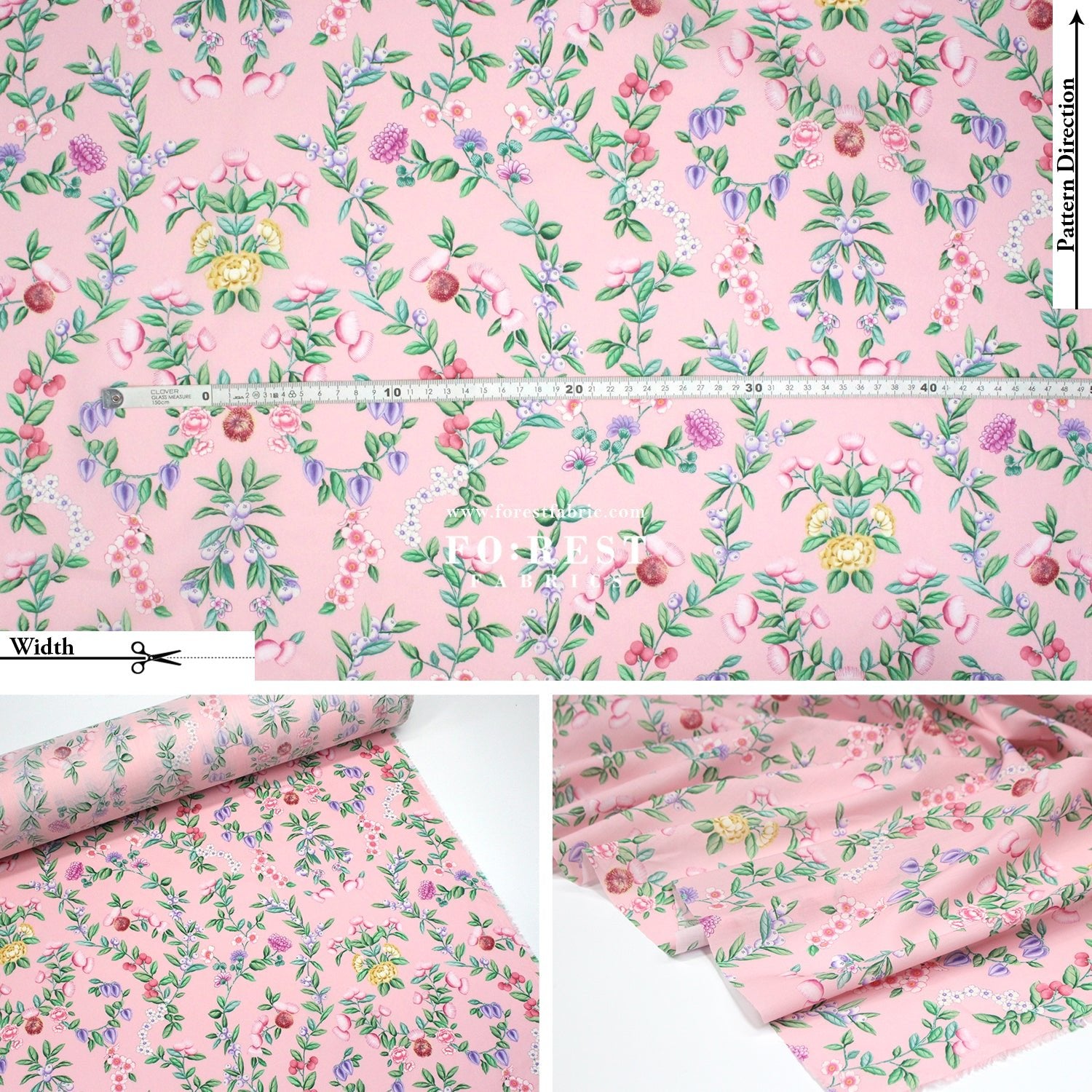 Liberty of London (Organic Tana Lawn Cotton Fabric) - Eastern Trellis B - FO:REST Fabric 布恩堂Liberty fabrictana lawnjapanese fabricykk zipper