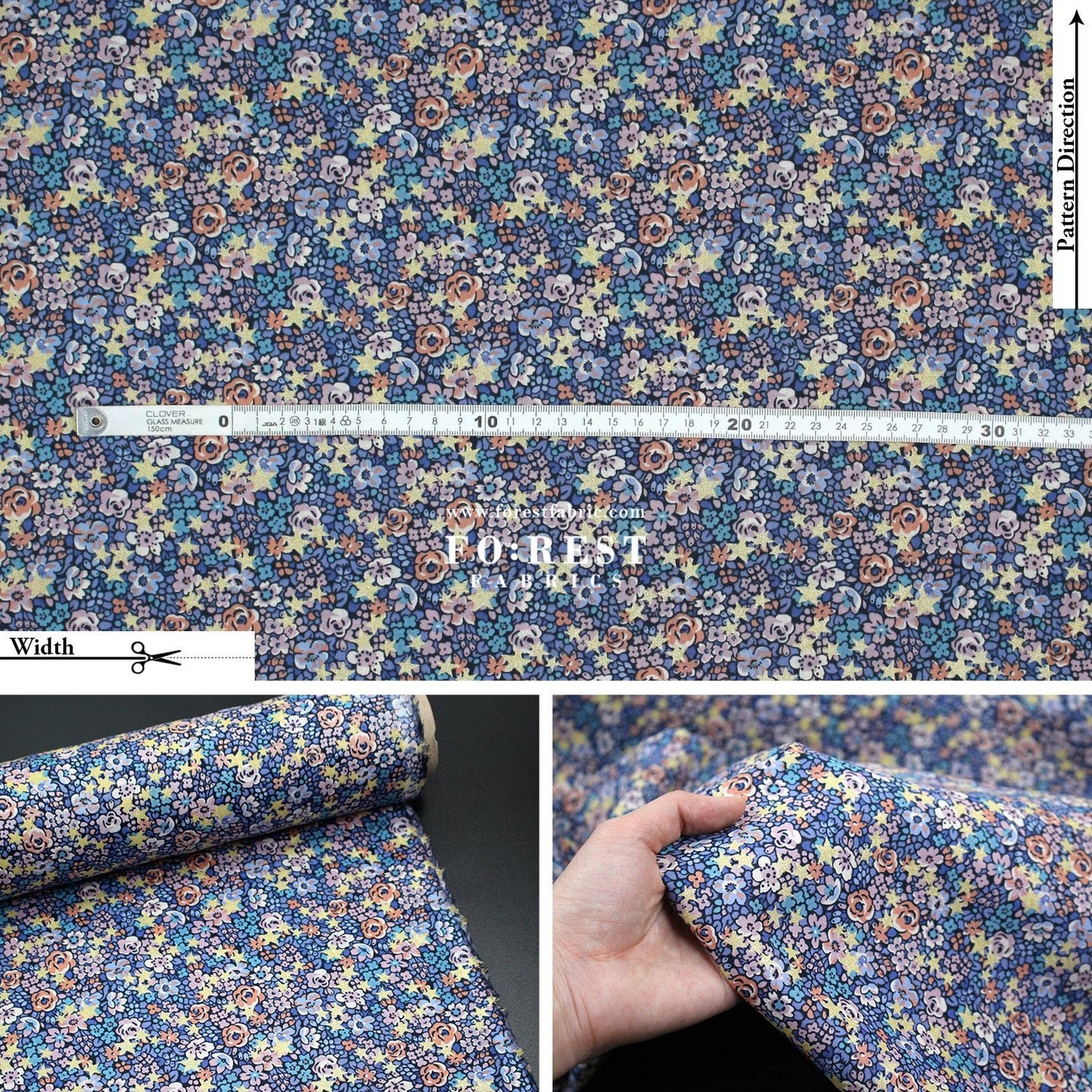 Liberty of London (Organic Tana Lawn™ Cotton Fabric) - Emma Etoile Festive - FO:REST Fabric 布恩堂Liberty fabrictana lawnjapanese fabricykk zipper