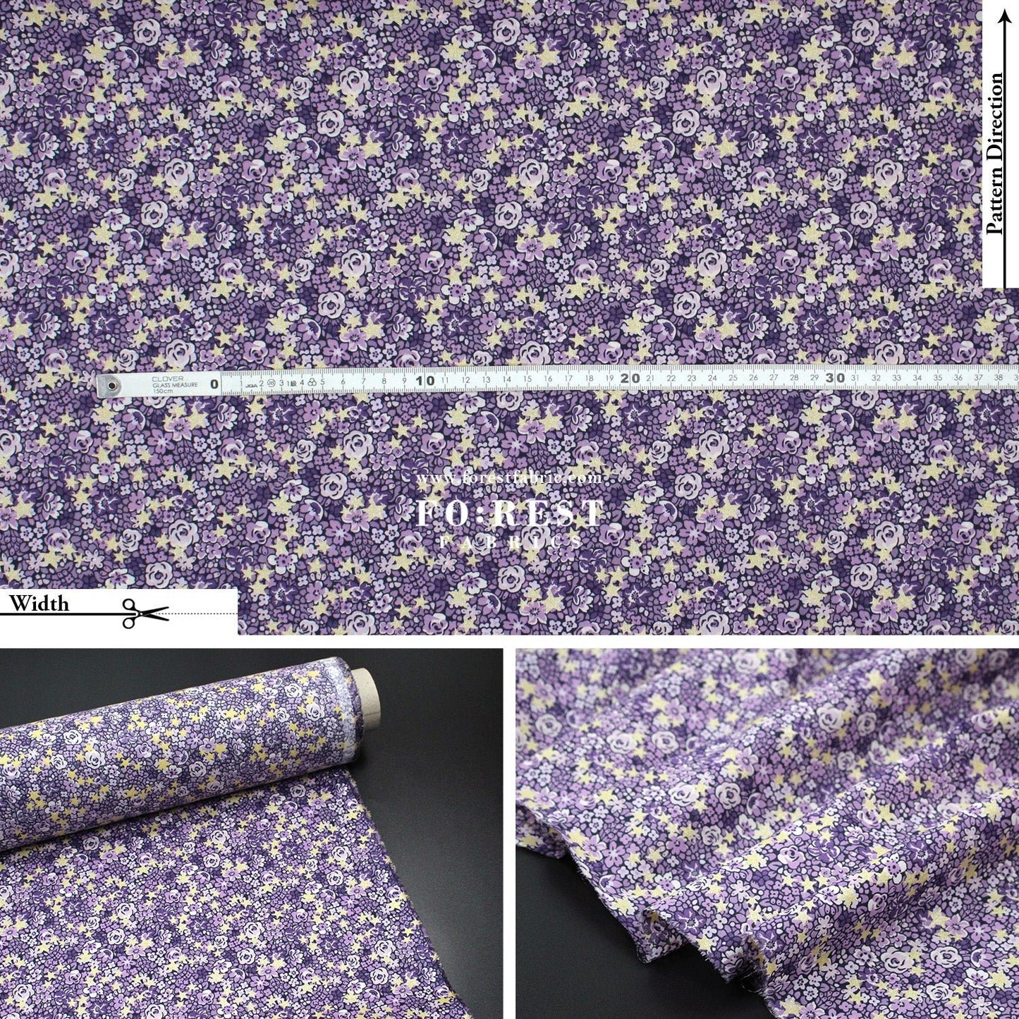 Liberty of London (Organic Tana Lawn™ Cotton Fabric) - Emma Etoile Festive - FO:REST Fabric 布恩堂Liberty fabrictana lawnjapanese fabricykk zipper