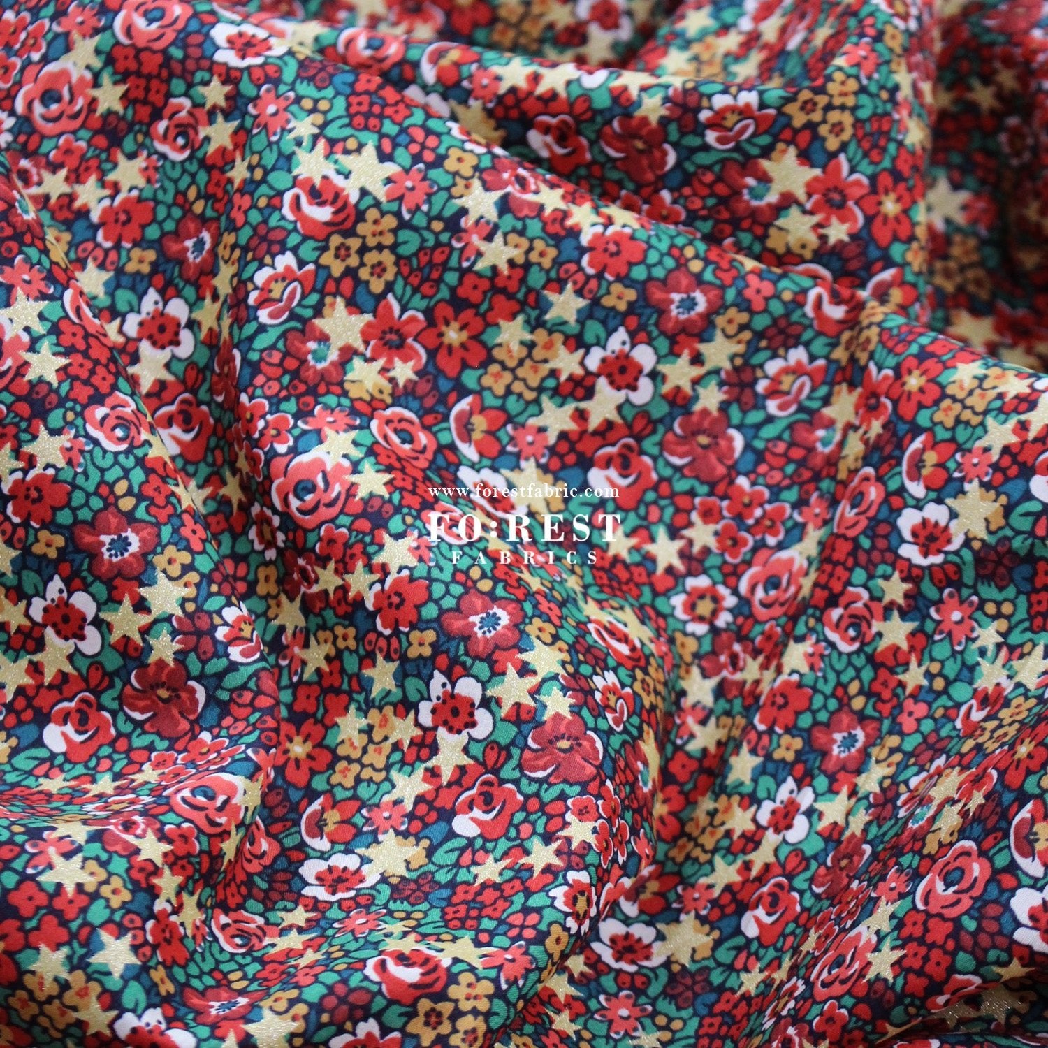 Liberty of London (Organic Tana Lawn™ Cotton Fabric) - Emma Etoile Festive - FO:REST Fabric 布恩堂Liberty fabrictana lawnjapanese fabricykk zipper