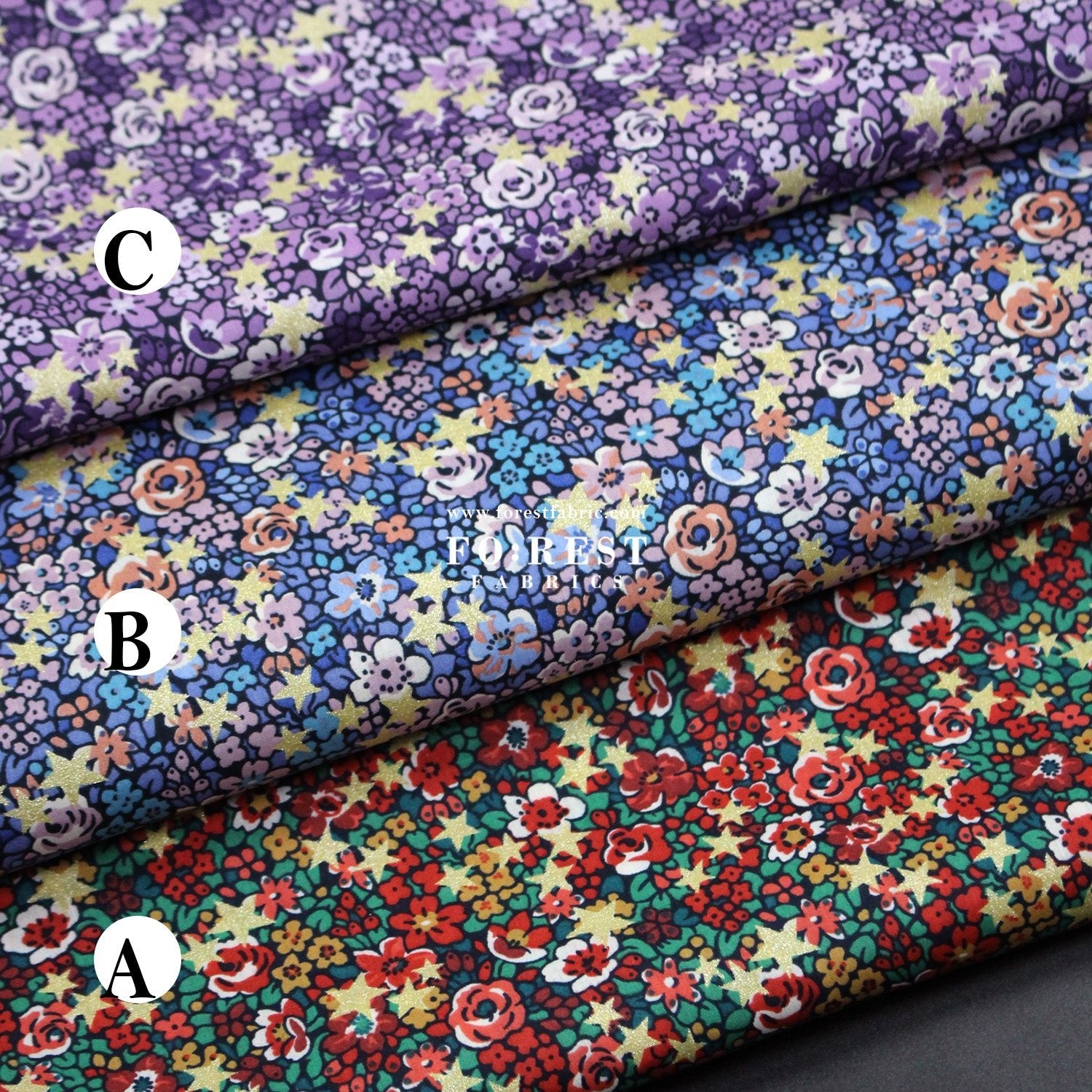 Liberty of London (Organic Tana Lawn™ Cotton Fabric) - Emma Etoile Festive - FO:REST Fabric 布恩堂Liberty fabrictana lawnjapanese fabricykk zipper