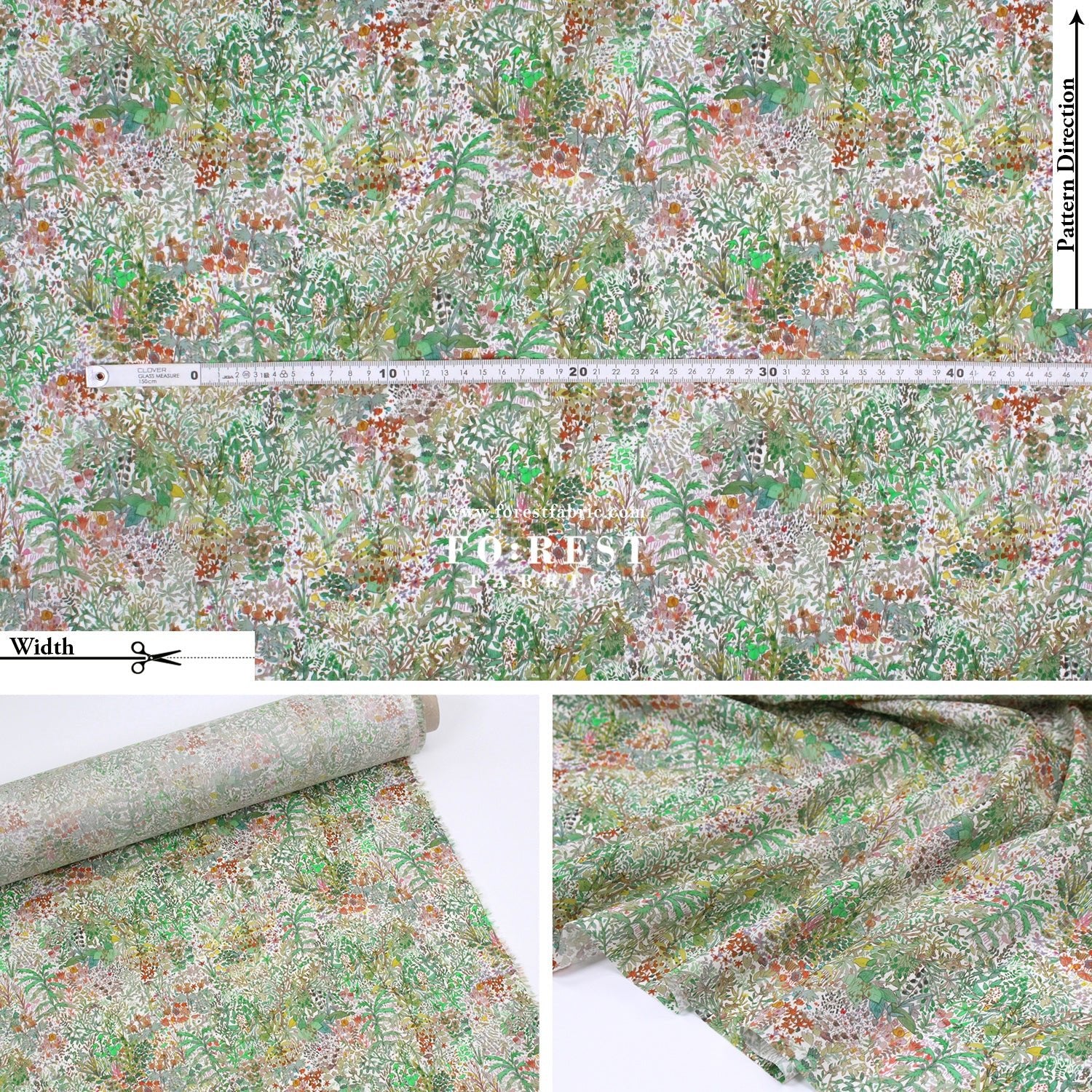 Liberty of London (Organic Tana Lawn Cotton Fabric) - Fields Of Eden C - FO:REST Fabric 布恩堂Liberty fabrictana lawnjapanese fabricykk zipper