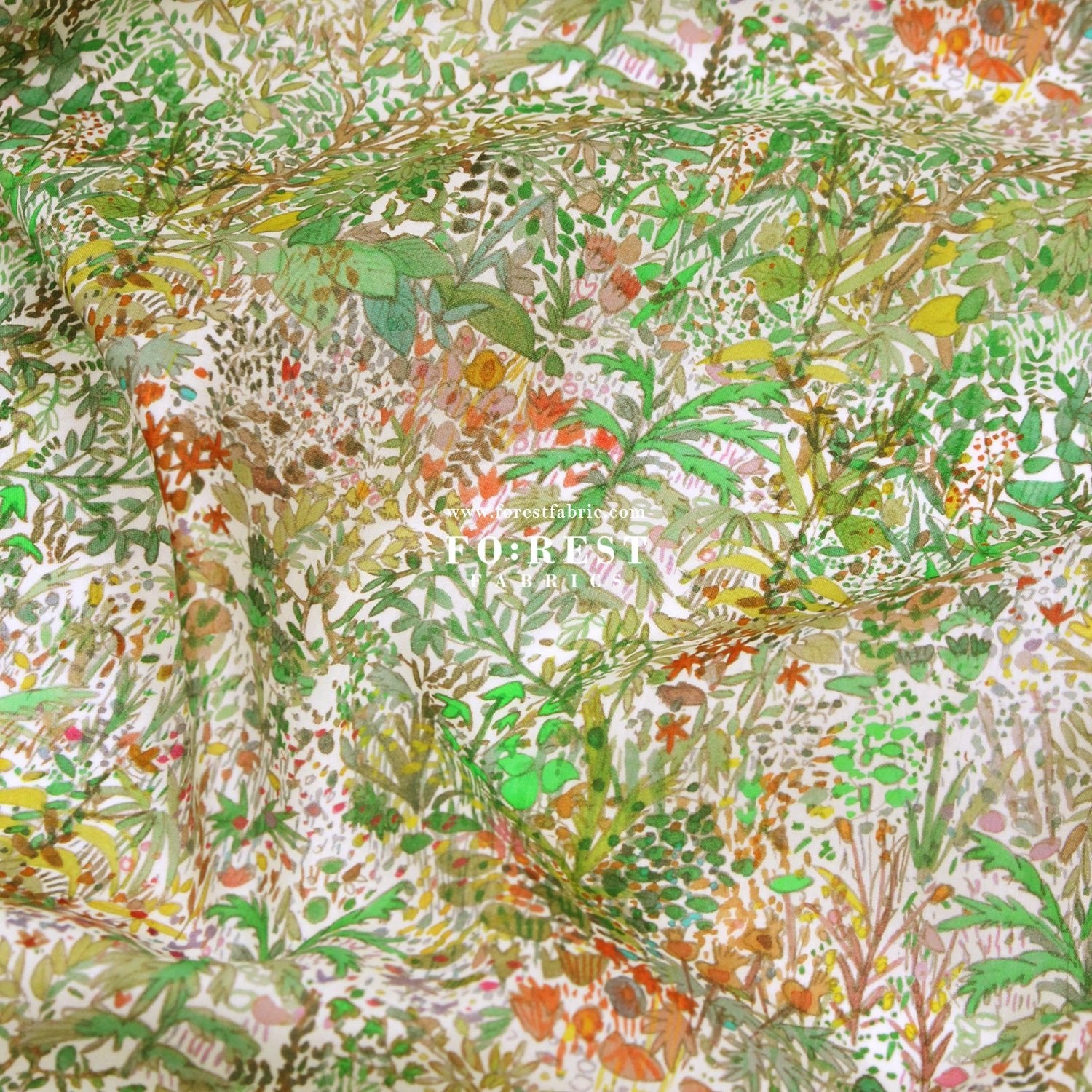 Liberty of London (Organic Tana Lawn Cotton Fabric) - Fields Of Eden C - FO:REST Fabric 布恩堂Liberty fabrictana lawnjapanese fabricykk zipper