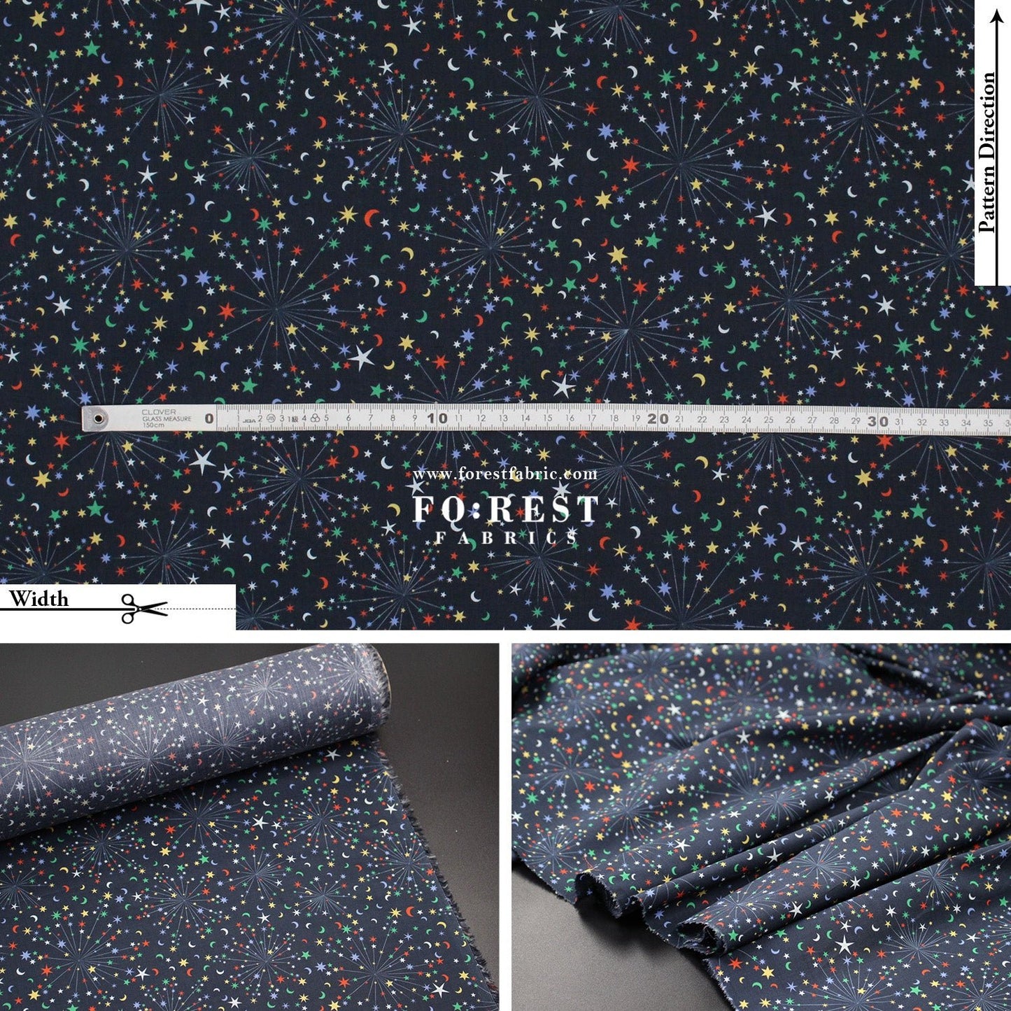 Liberty of London (Organic Tana Lawn™ Cotton Fabric) - Helen's Starry Sky - FO:REST Fabric 布恩堂Liberty fabrictana lawnjapanese fabricykk zipper