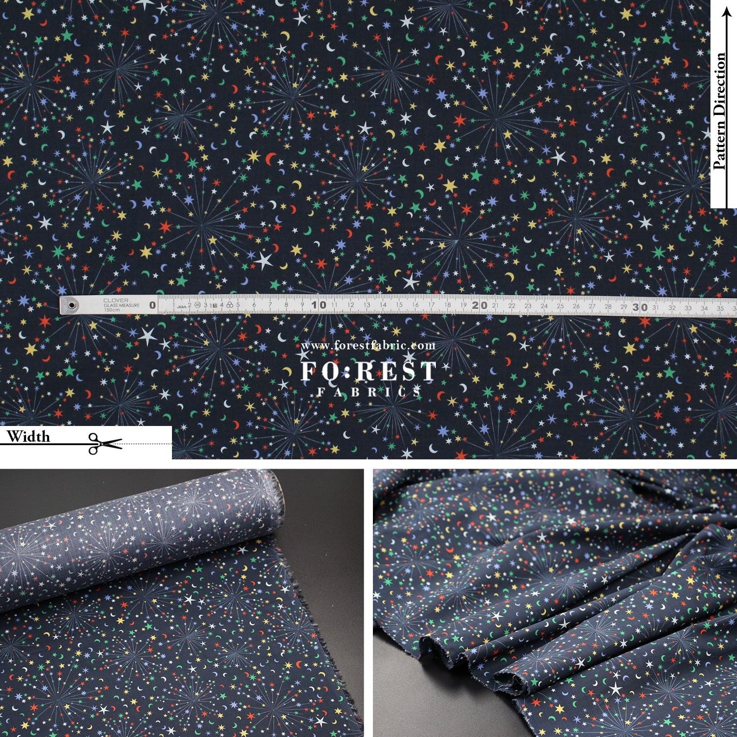 Liberty of London (Organic Tana Lawn™ Cotton Fabric) - Helen's Starry Sky - FO:REST Fabric 布恩堂Liberty fabrictana lawnjapanese fabricykk zipper
