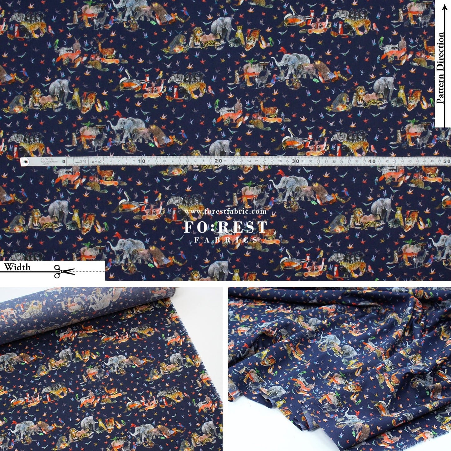 Liberty of London (Organic Tana Lawn Cotton Fabric) - Jungle Crumble A - FO:REST Fabric 布恩堂Liberty fabrictana lawnjapanese fabricykk zipper