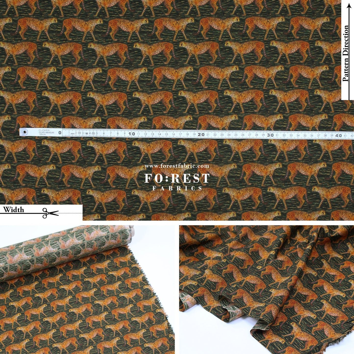 Liberty of London (Organic Tana Lawn Cotton Fabric) - Meet The Cheetahs - FO:REST Fabric 布恩堂Liberty fabrictana lawnjapanese fabricykk zipper