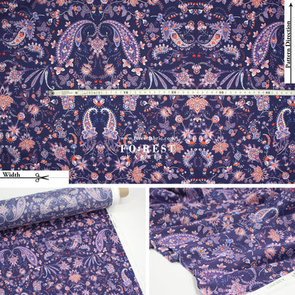 Liberty of London (Organic Tana Lawn Cotton Fabric) - Mirrored Paisley A - FO:REST Fabric 布恩堂Liberty fabrictana lawnjapanese fabricykk zipper