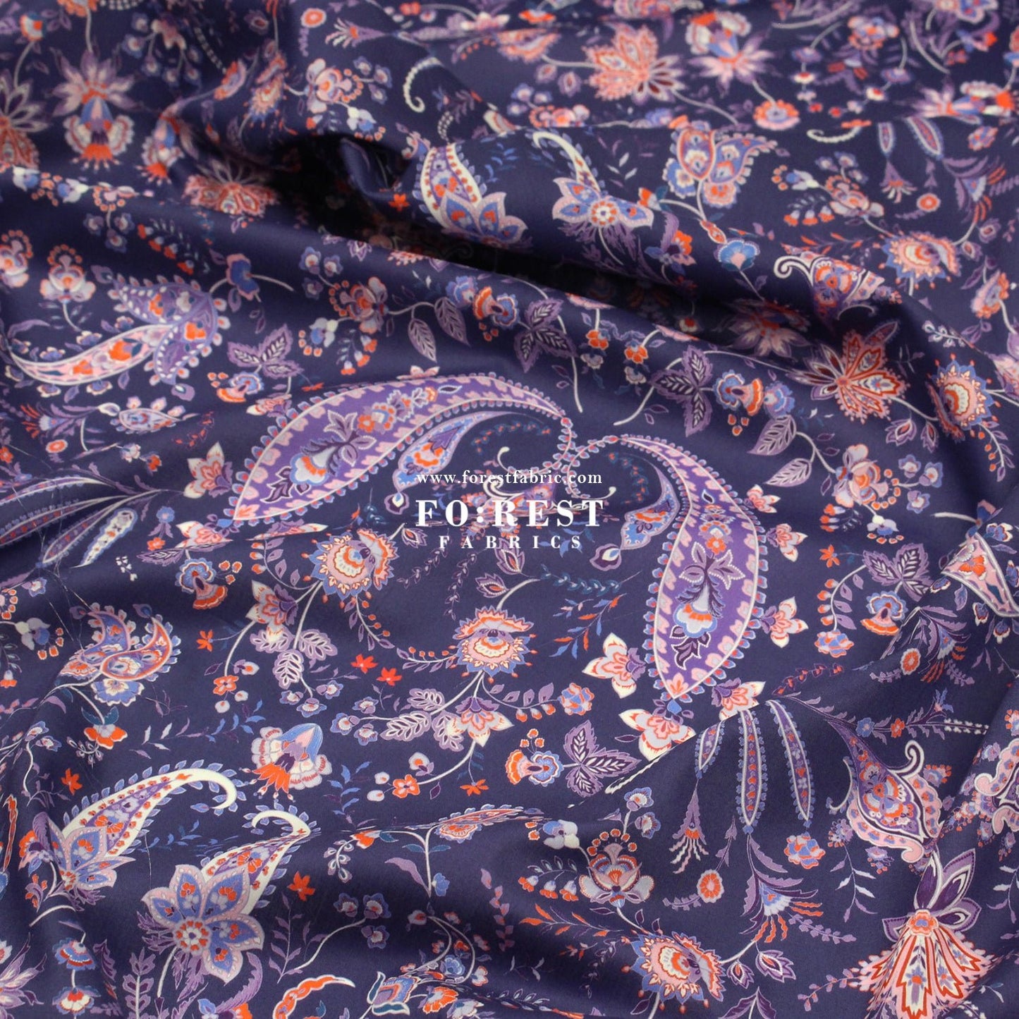Liberty of London (Organic Tana Lawn Cotton Fabric) - Mirrored Paisley A - FO:REST Fabric 布恩堂Liberty fabrictana lawnjapanese fabricykk zipper