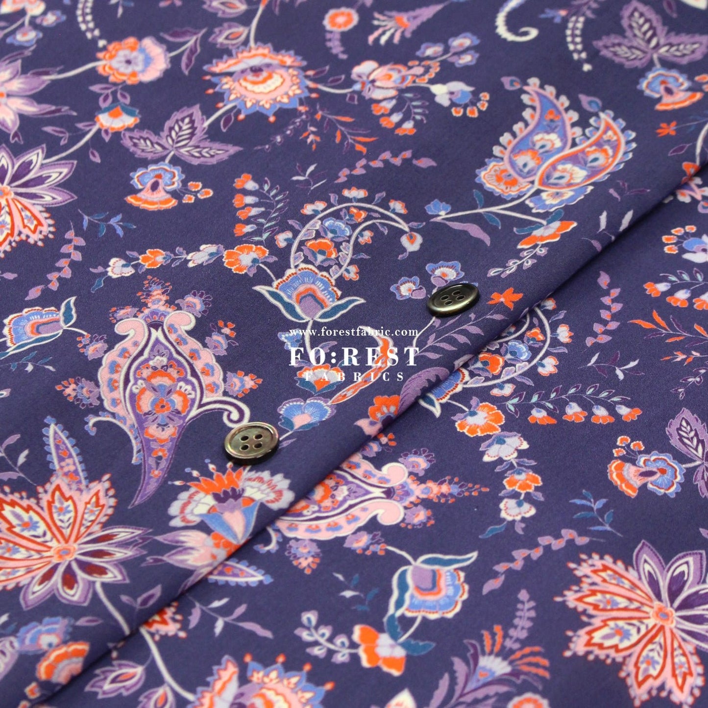 Liberty of London (Organic Tana Lawn Cotton Fabric) - Mirrored Paisley A - FO:REST Fabric 布恩堂Liberty fabrictana lawnjapanese fabricykk zipper