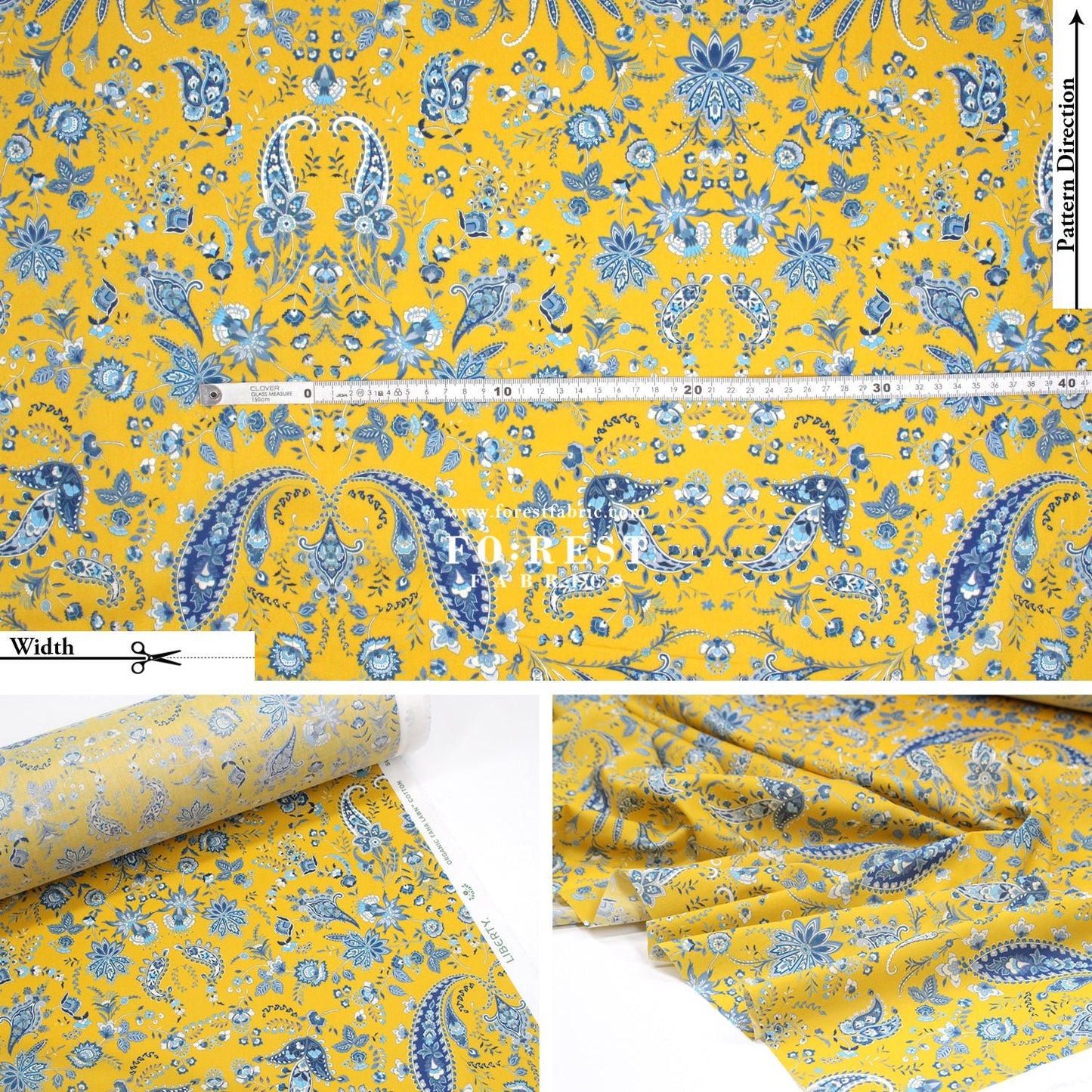 Liberty of London (Organic Tana Lawn Cotton Fabric) - Mirrored Paisley C - FO:REST Fabric 布恩堂Liberty fabrictana lawnjapanese fabricykk zipper