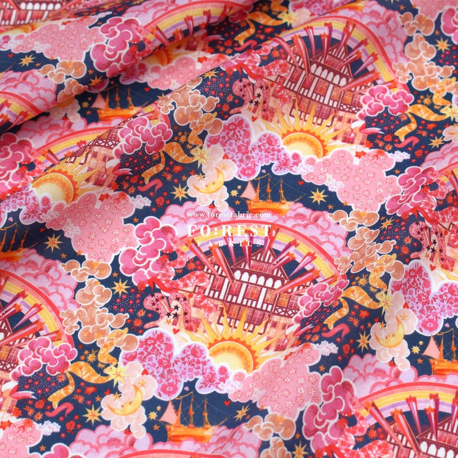 Liberty of London (Organic Tana Lawn Cotton Fabric) - Tudor Dream A - FO:REST Fabric 布恩堂Liberty fabrictana lawnjapanese fabricykk zipper