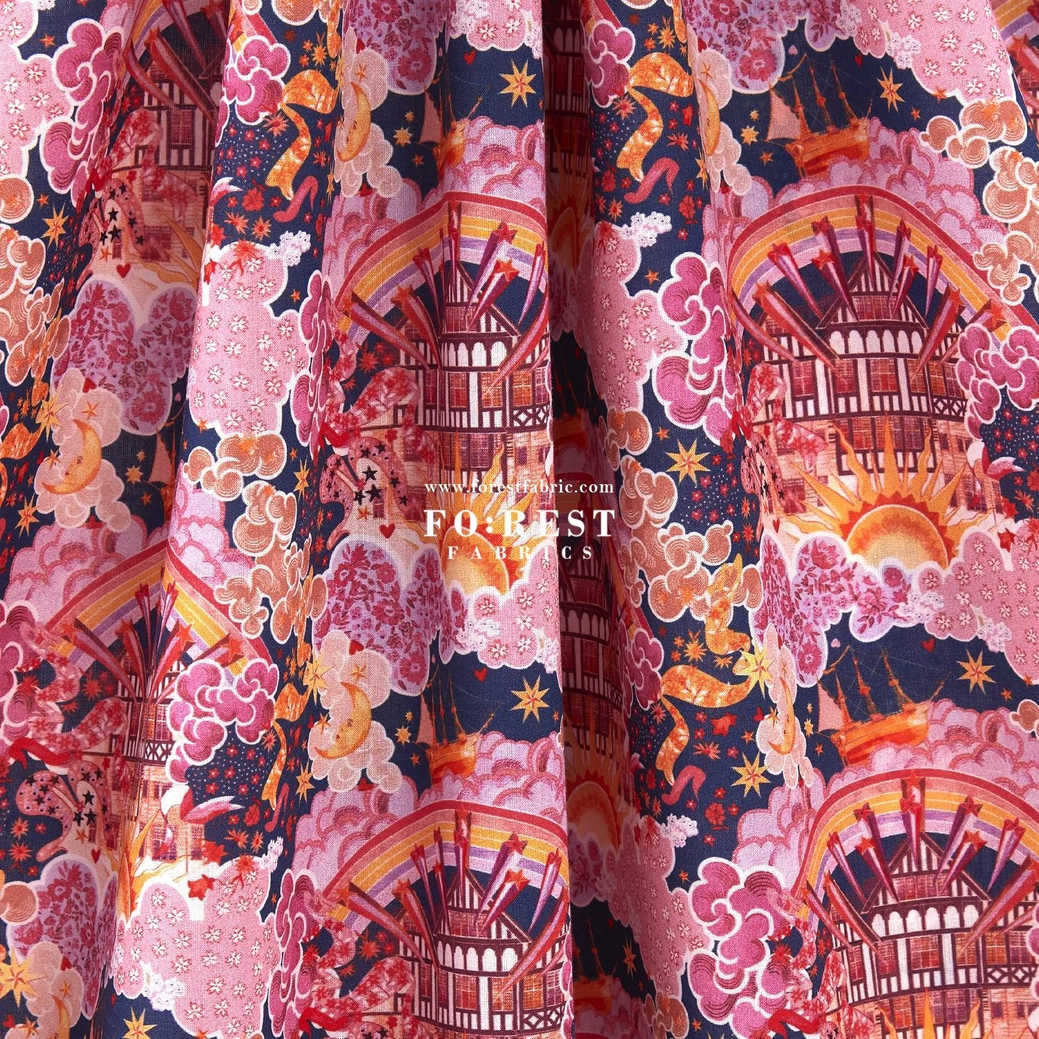 Liberty of London (Organic Tana Lawn Cotton Fabric) - Tudor Dream A - FO:REST Fabric 布恩堂Liberty fabrictana lawnjapanese fabricykk zipper