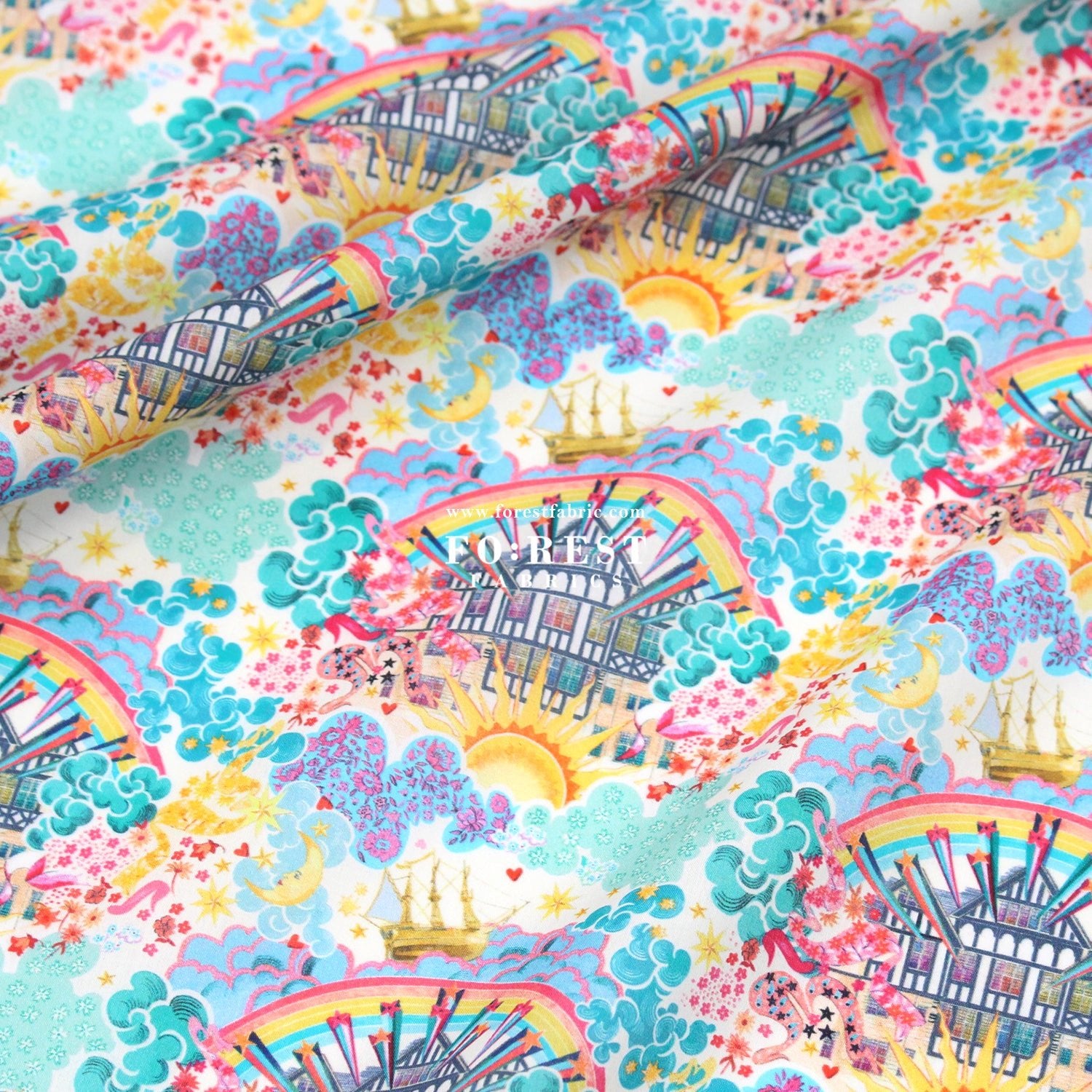 Liberty of London (Organic Tana Lawn Cotton Fabric) - Tudor Dream B - FO:REST Fabric 布恩堂Liberty fabrictana lawnjapanese fabricykk zipper