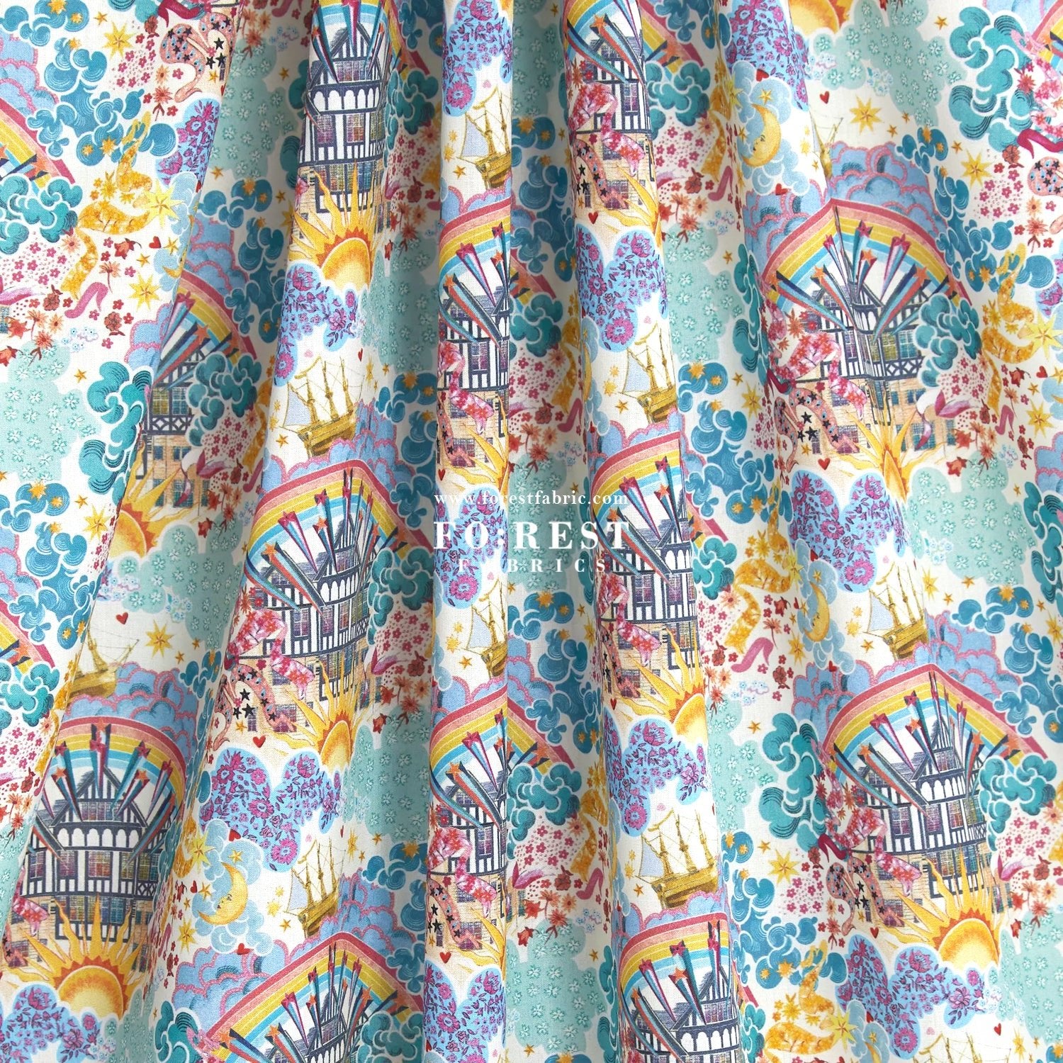 Liberty of London (Organic Tana Lawn Cotton Fabric) - Tudor Dream B - FO:REST Fabric 布恩堂Liberty fabrictana lawnjapanese fabricykk zipper