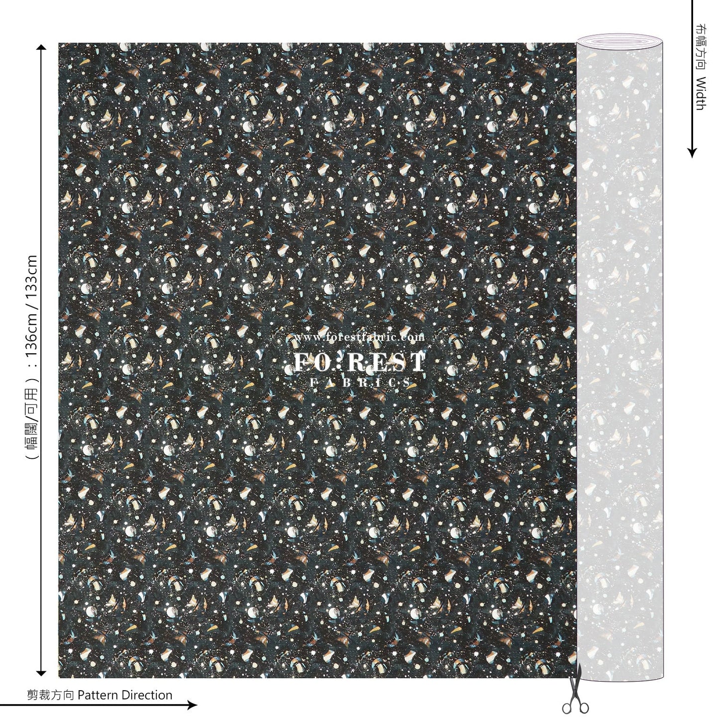 Liberty of London (Organic Tana Lawn Cotton Fabric) - What Lies Beyond - FO:REST Fabric 布恩堂Liberty fabrictana lawnjapanese fabricykk zipper