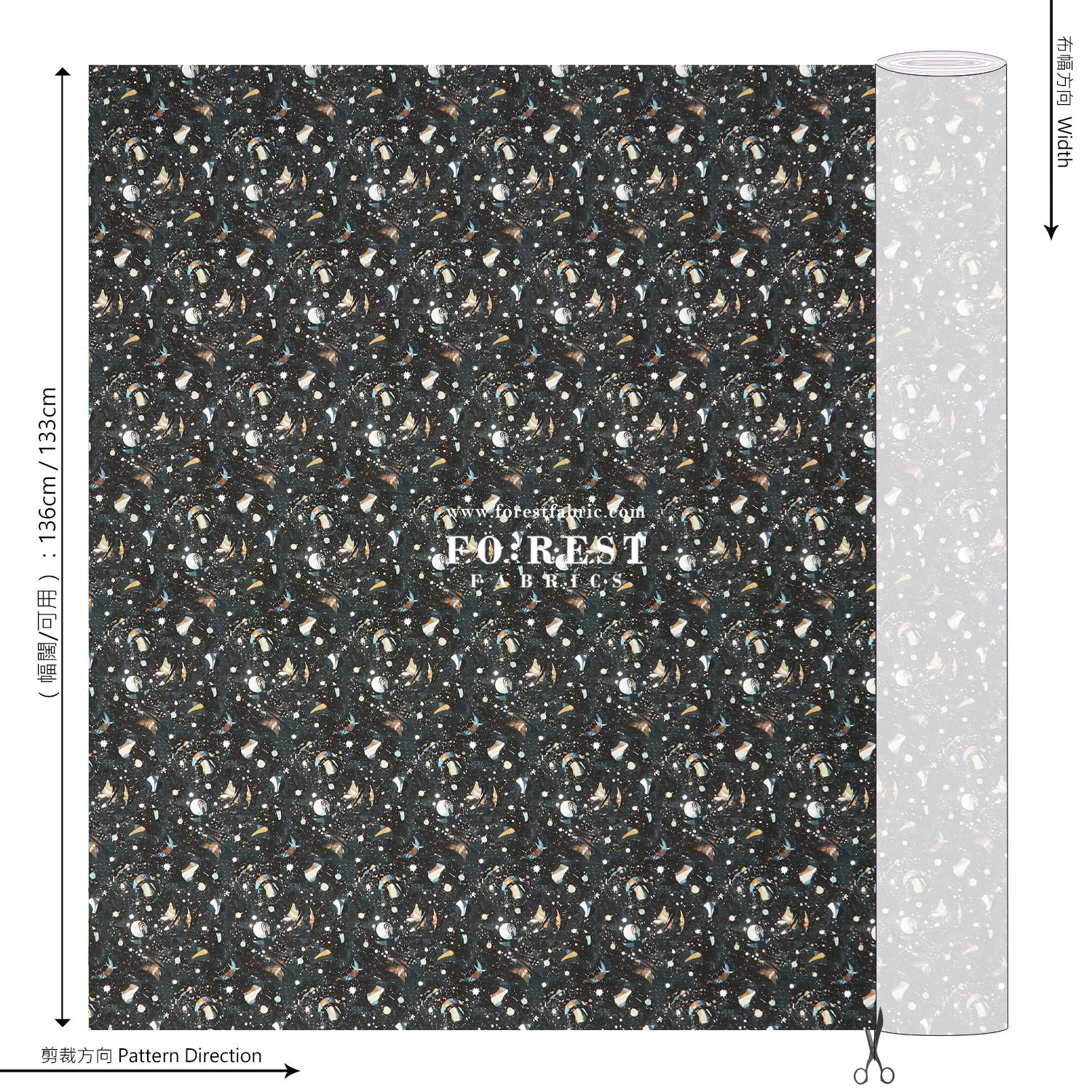 Liberty of London (Organic Tana Lawn Cotton Fabric) - What Lies Beyond - FO:REST Fabric 布恩堂Liberty fabrictana lawnjapanese fabricykk zipper