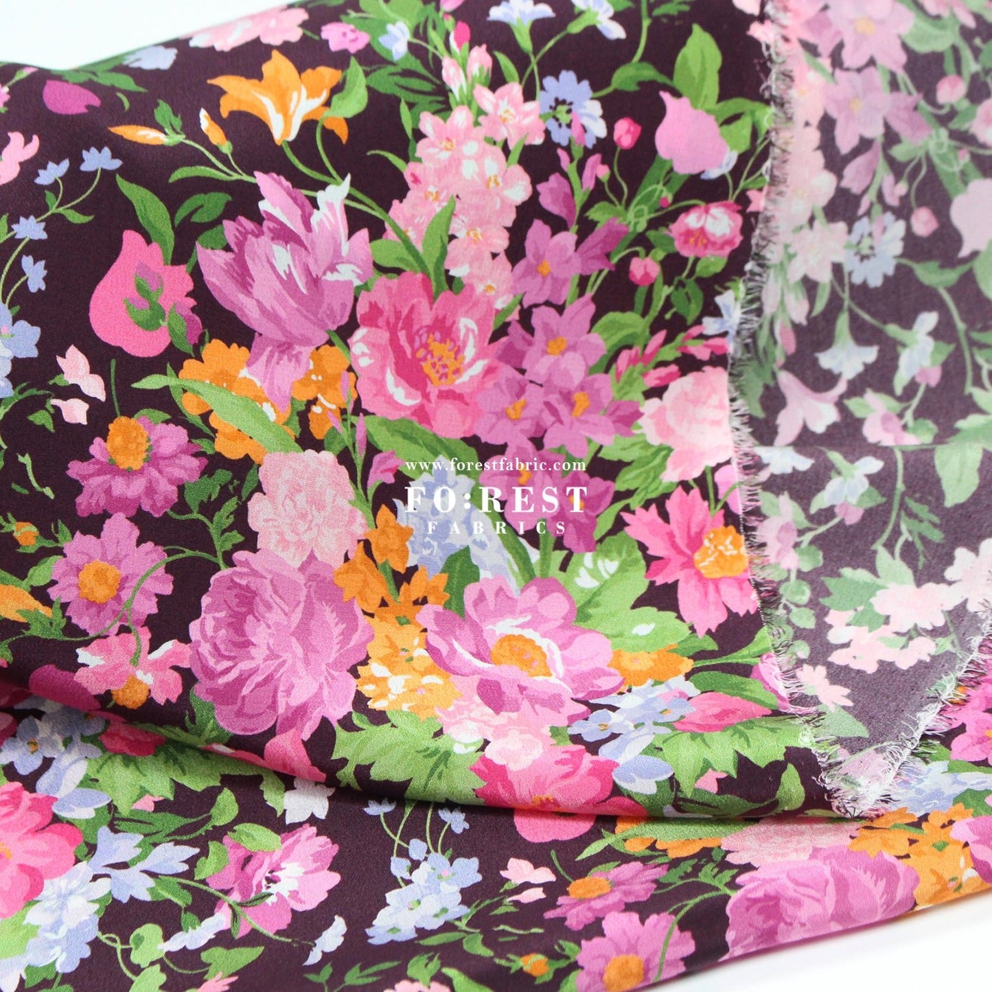 Liberty of London (Silk Crepe de Chine) - Bouquet Carnival - FO:REST Fabric 布恩堂Liberty fabrictana lawnjapanese fabricykk zipper