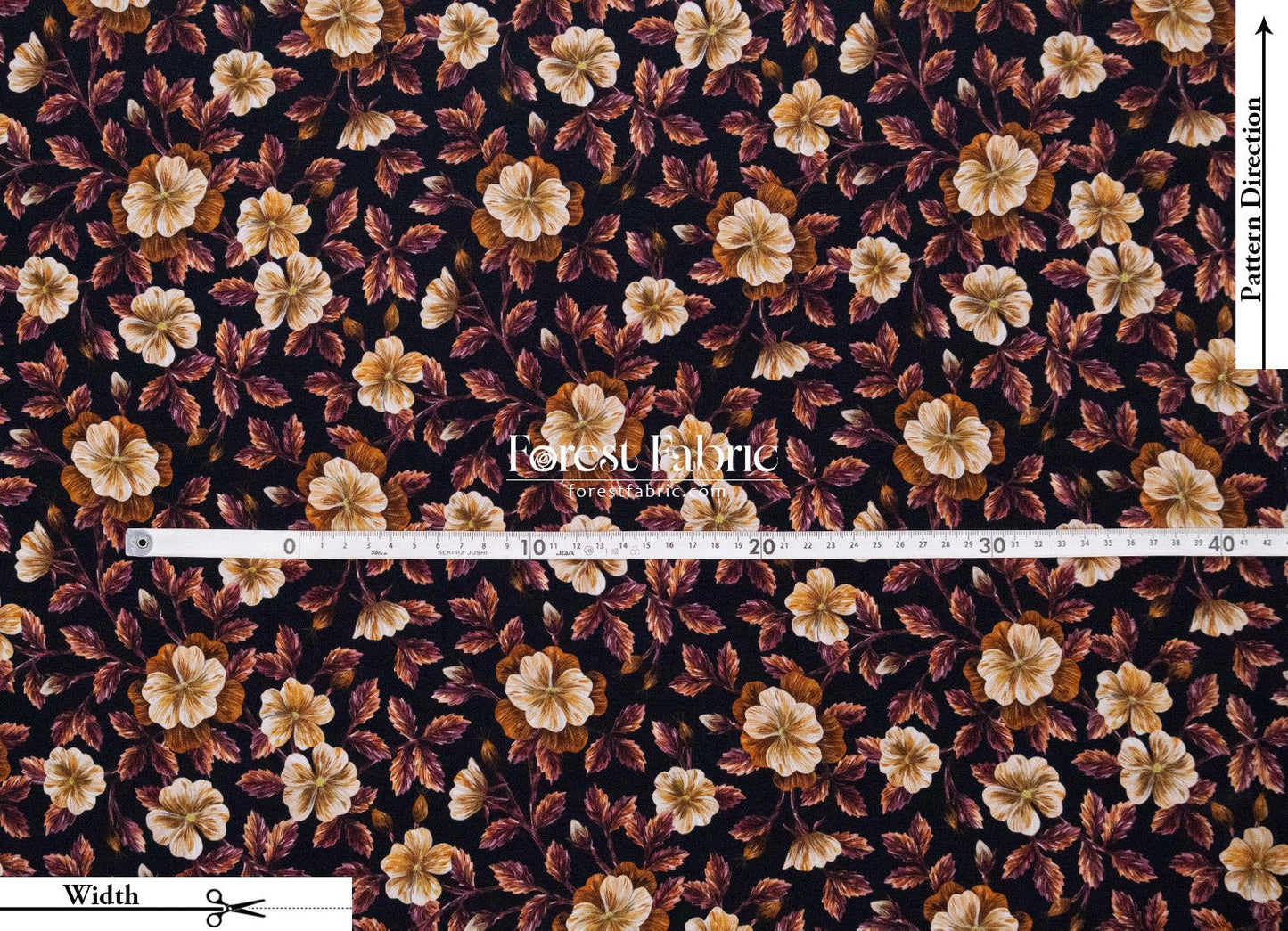 Liberty of London (Silk Crepe de Chine) - Embroidered Botanical - FO:REST Fabric 布恩堂Liberty fabrictana lawnjapanese fabricykk zipper