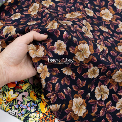 Liberty of London (Silk Crepe de Chine) - Embroidered Botanical - FO:REST Fabric 布恩堂Liberty fabrictana lawnjapanese fabricykk zipper