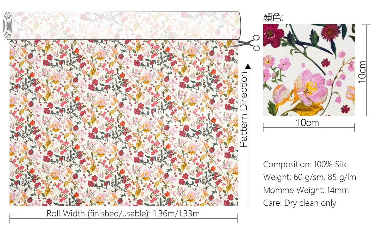Liberty of London (Silk Crepe de Chine) - Heidi - FO:REST Fabric 布恩堂Liberty fabrictana lawnjapanese fabricykk zipper