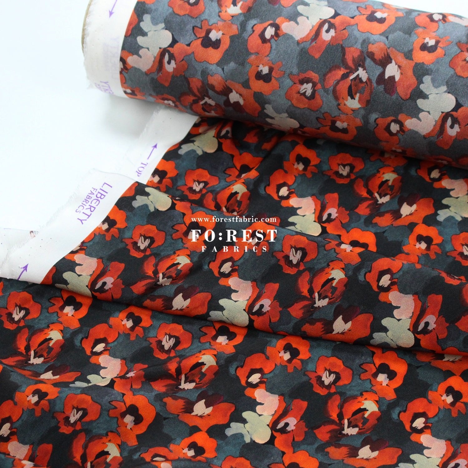 Liberty of London (Silk Crepe de Chine) - Jemma Rosa fabric - FO:REST Fabric 布恩堂Liberty fabrictana lawnjapanese fabricykk zipper