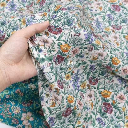 Liberty of London (Silk Crepe de Chine) - Rachel Meadow - FO:REST Fabric 布恩堂Liberty fabrictana lawnjapanese fabricykk zipper