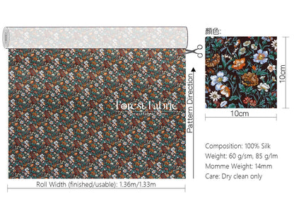 Liberty of London (Silk Crepe de Chine) - Rachel Meadow - FO:REST Fabric 布恩堂Liberty fabrictana lawnjapanese fabricykk zipper