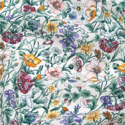 Liberty of London (Silk Crepe de Chine) - Rachel Meadow - FO:REST Fabric 布恩堂Liberty fabrictana lawnjapanese fabricykk zipper
