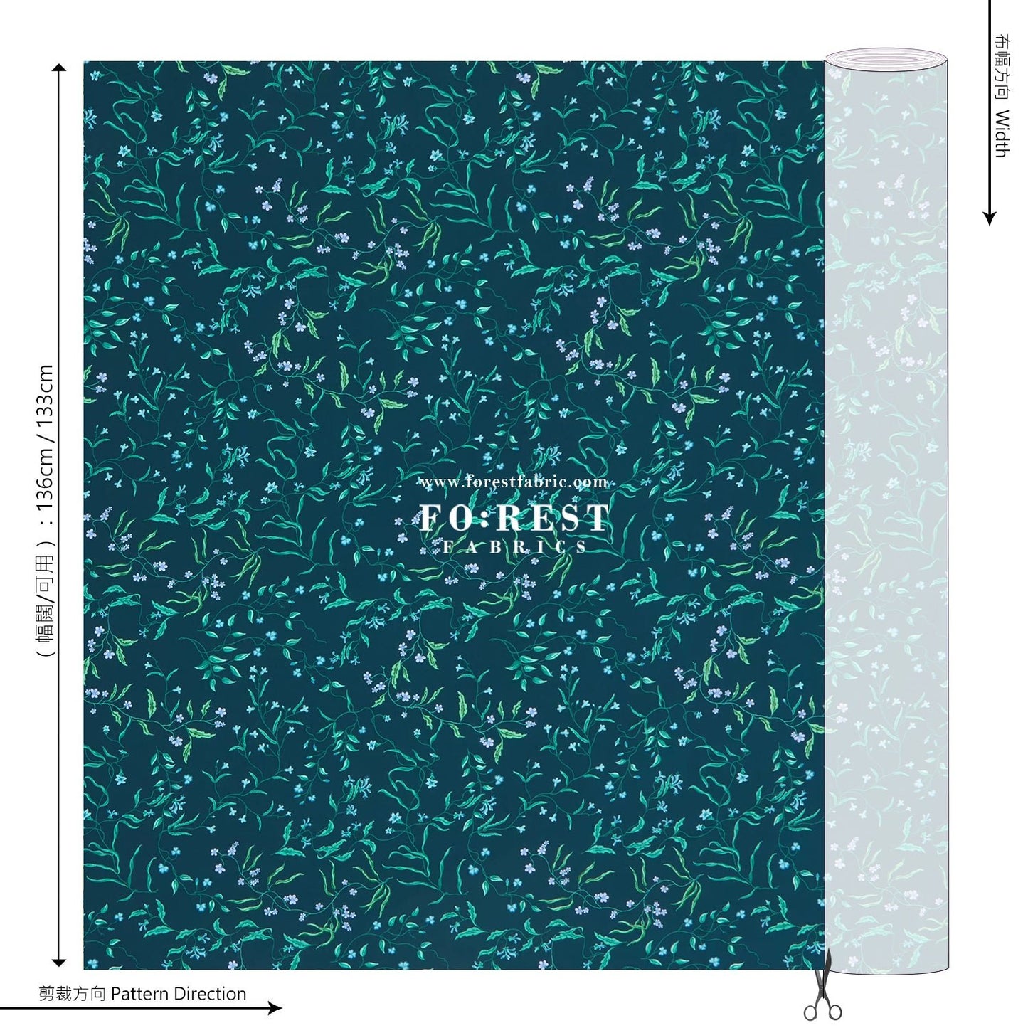 Liberty of London (Silk Crepe de Chine) - Regal Blossom - FO:REST Fabric 布恩堂Liberty fabrictana lawnjapanese fabricykk zipper