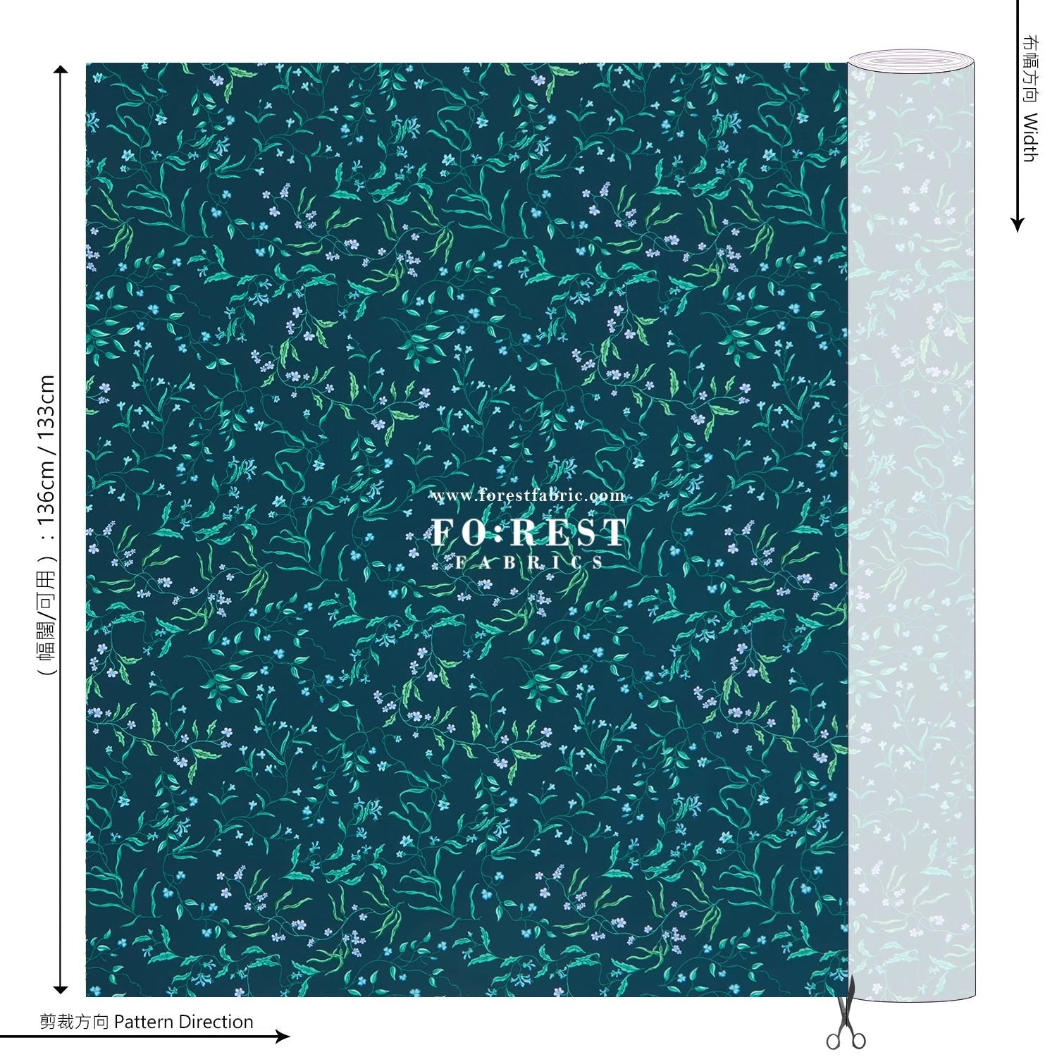 Liberty of London (Silk Crepe de Chine) - Regal Blossom - FO:REST Fabric 布恩堂Liberty fabrictana lawnjapanese fabricykk zipper
