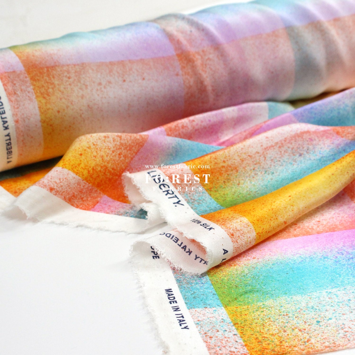 Liberty of London (Silk Crepe de Chine) - Technicolor - FO:REST Fabric 布恩堂Liberty fabrictana lawnjapanese fabricykk zipper