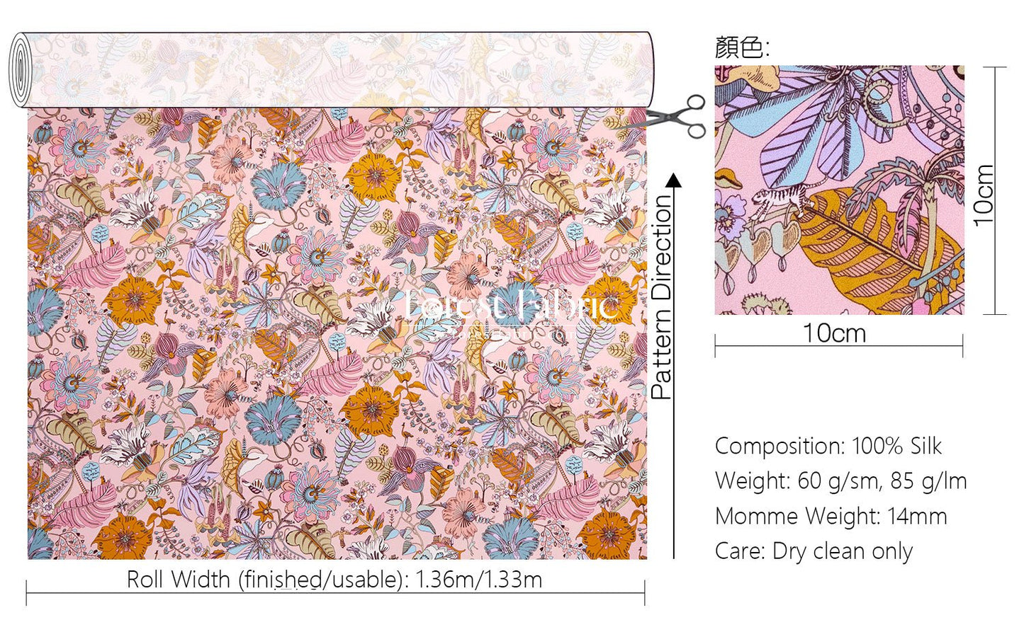 Liberty of London (Silk Satin fabric) - Fantasy Land - FO:REST Fabric 布恩堂Liberty fabrictana lawnjapanese fabricykk zipper