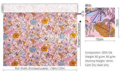 Liberty of London (Silk Satin fabric) - Fantasy Land - FO:REST Fabric 布恩堂Liberty fabrictana lawnjapanese fabricykk zipper